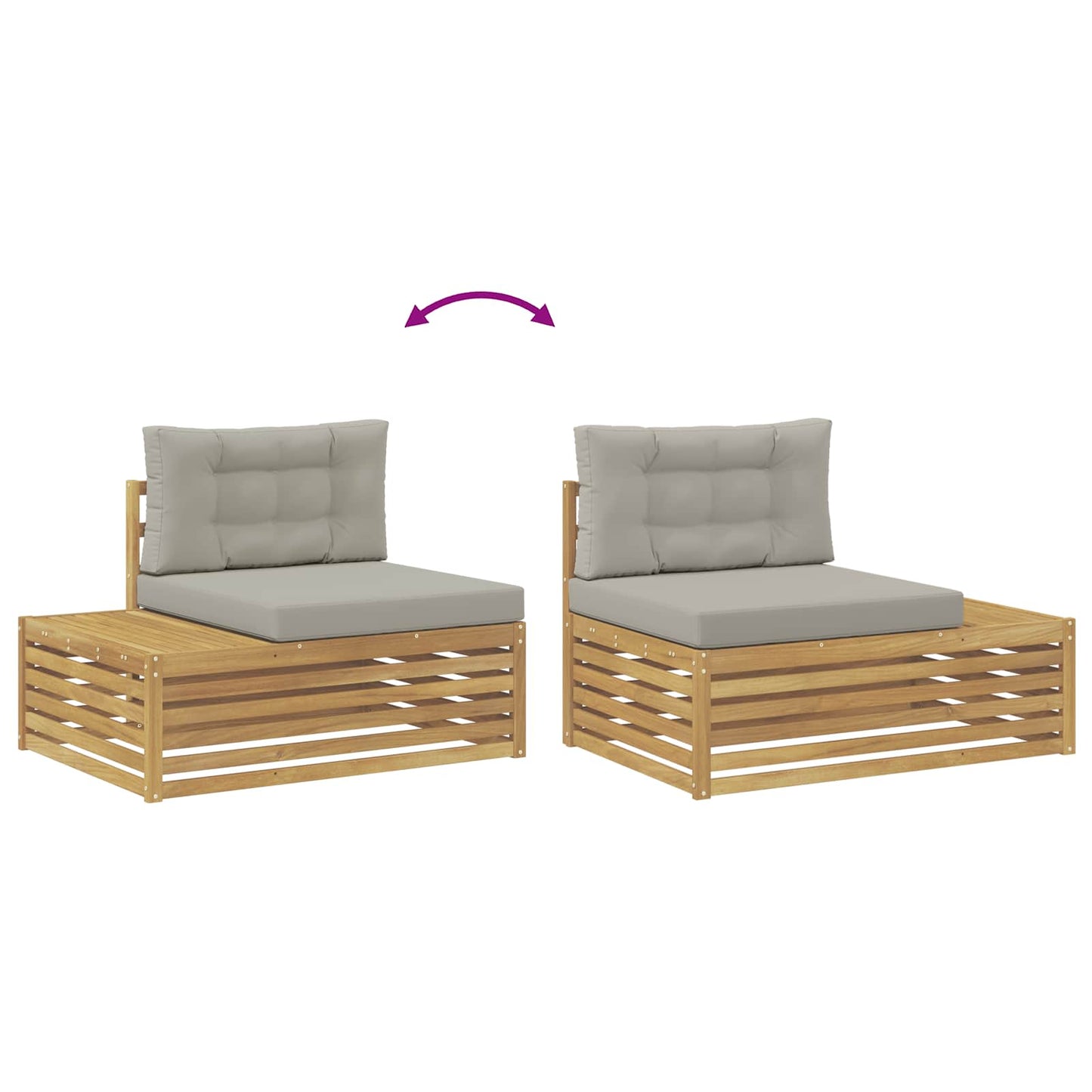7 stk. Udendørs sofagruppe Polyester Hvid
