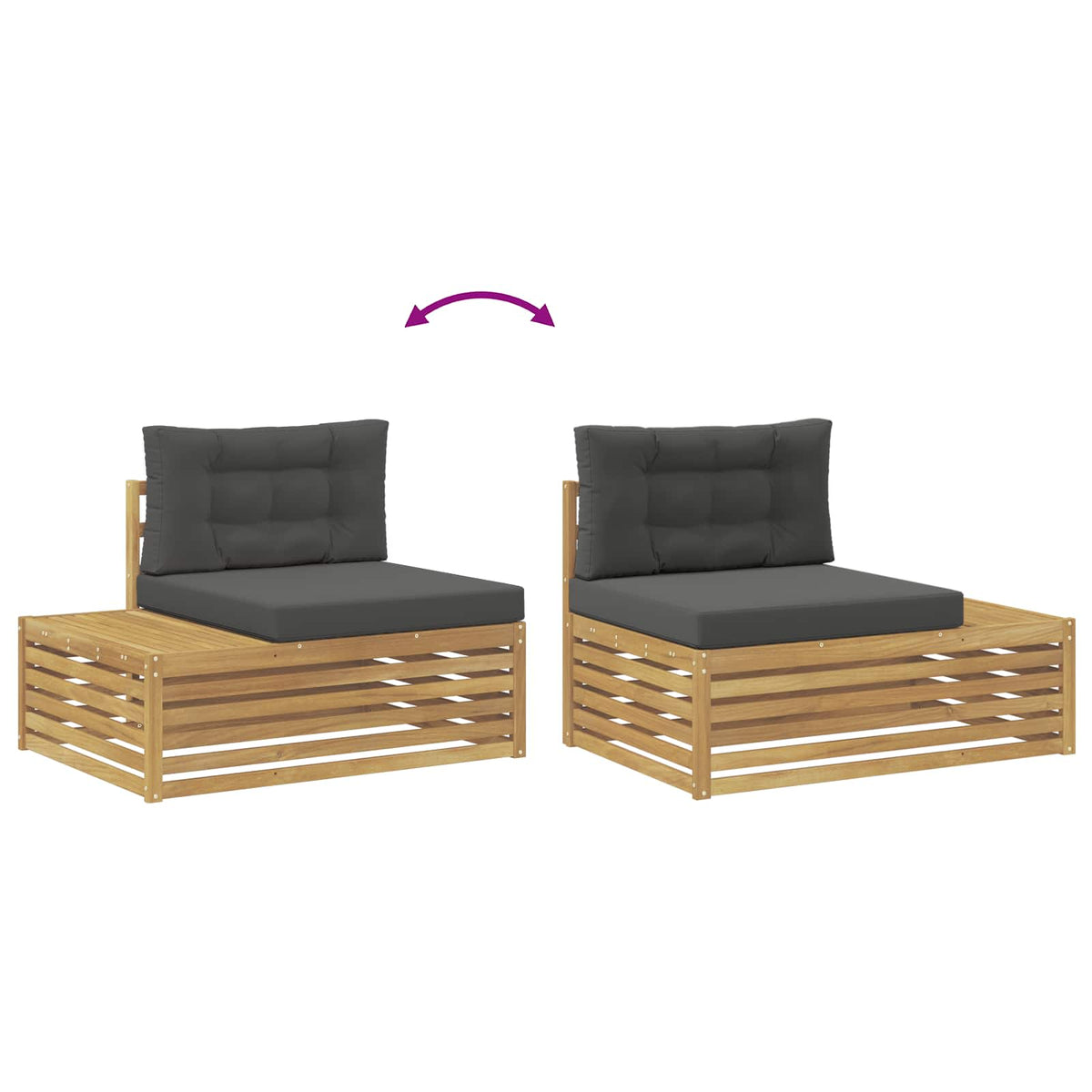 8 stk. Udendørs sofagruppe Polyester Hvid
