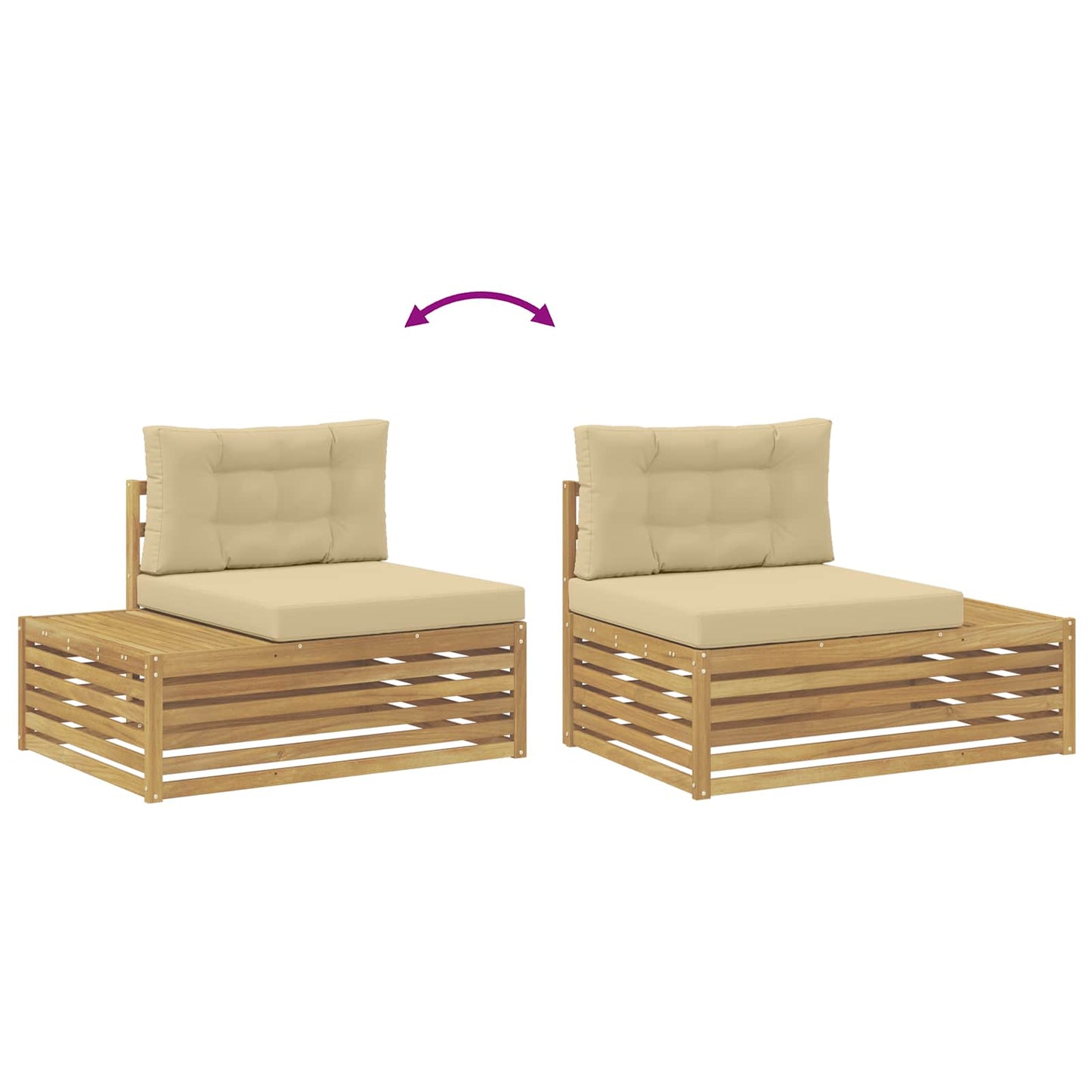 8 stk. Udendørs sofagruppe Polyester Hvid