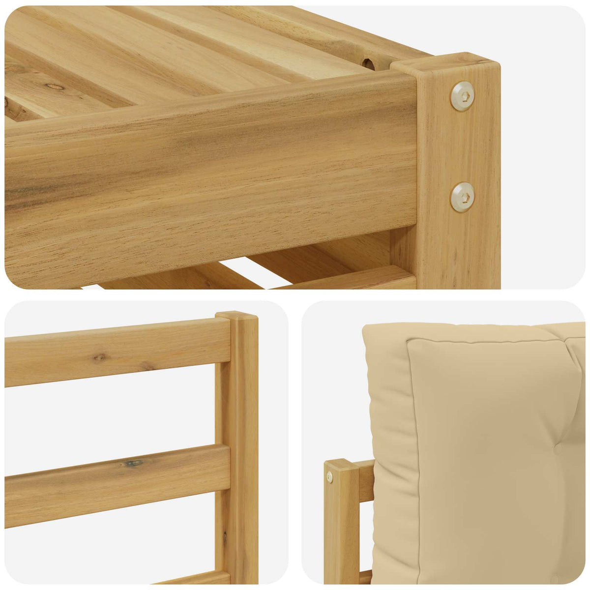 Udendørs sofagruppe 10 stk. Hvid og Beige Polyester