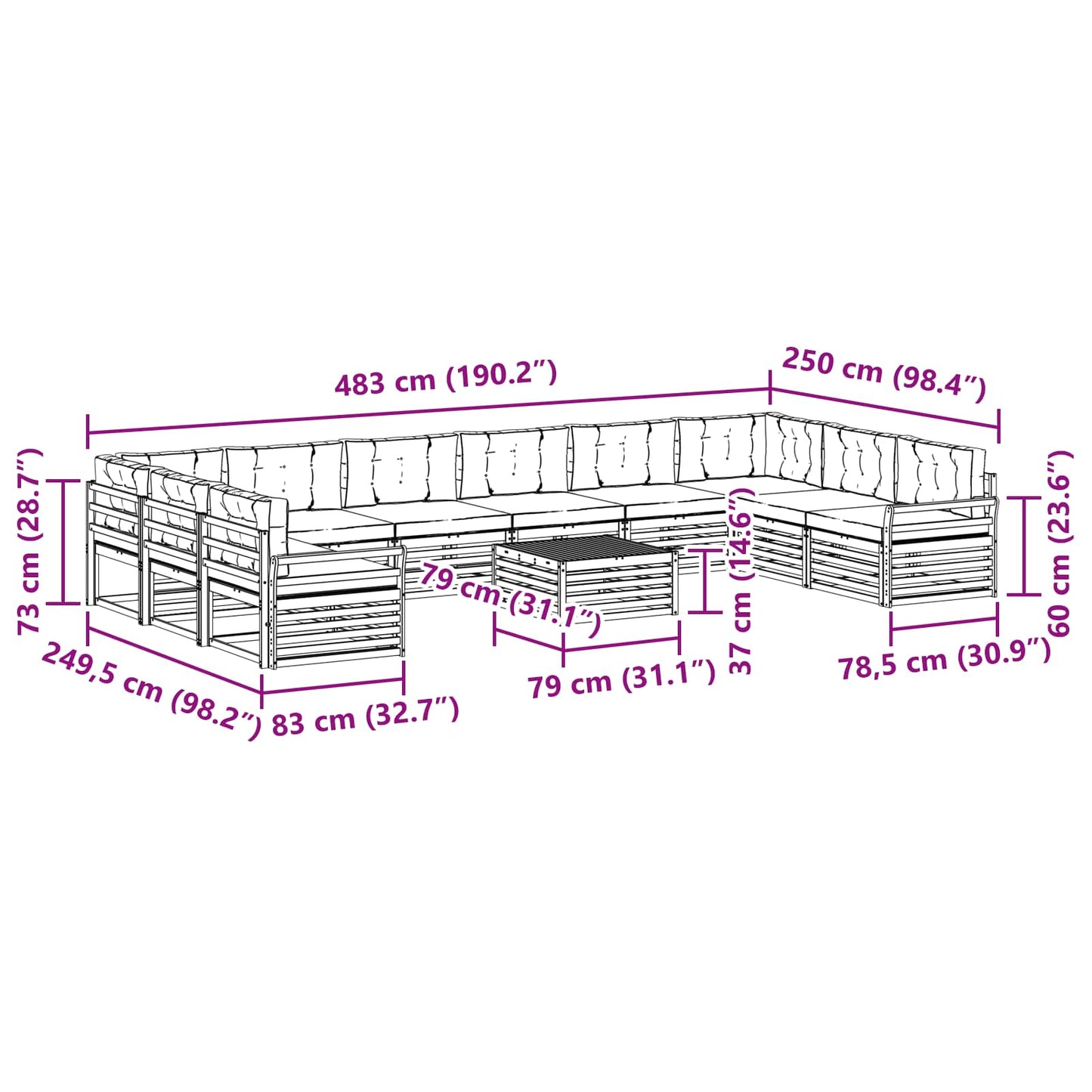 Sofasæt 11 stk.