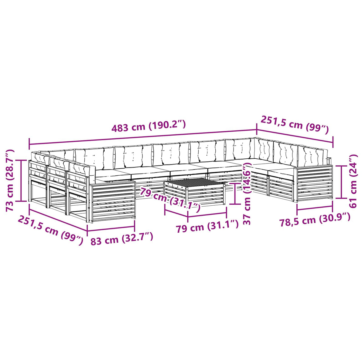 Sofasæt 11 stk.