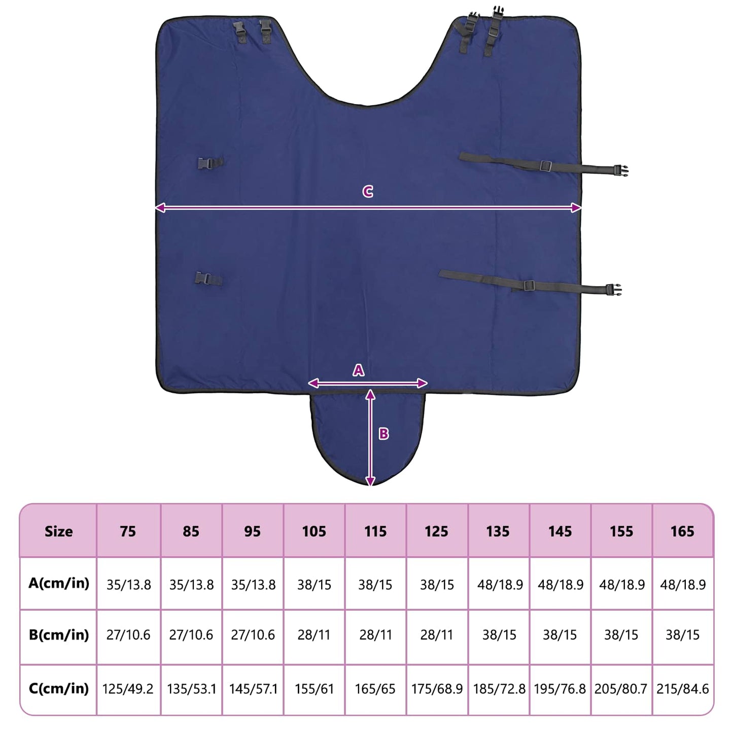 Hestetæppe Fuldt Marineblå 75 cm Polyester