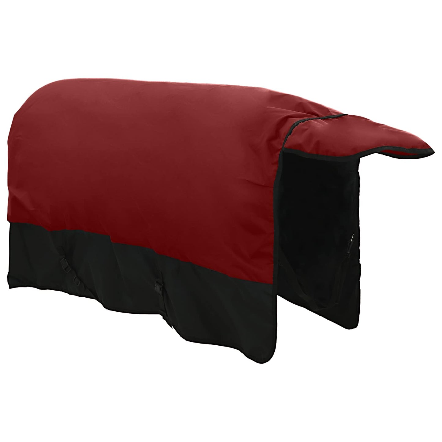 Hestetæppe Bordeaux og Sort 145 cm Polyester