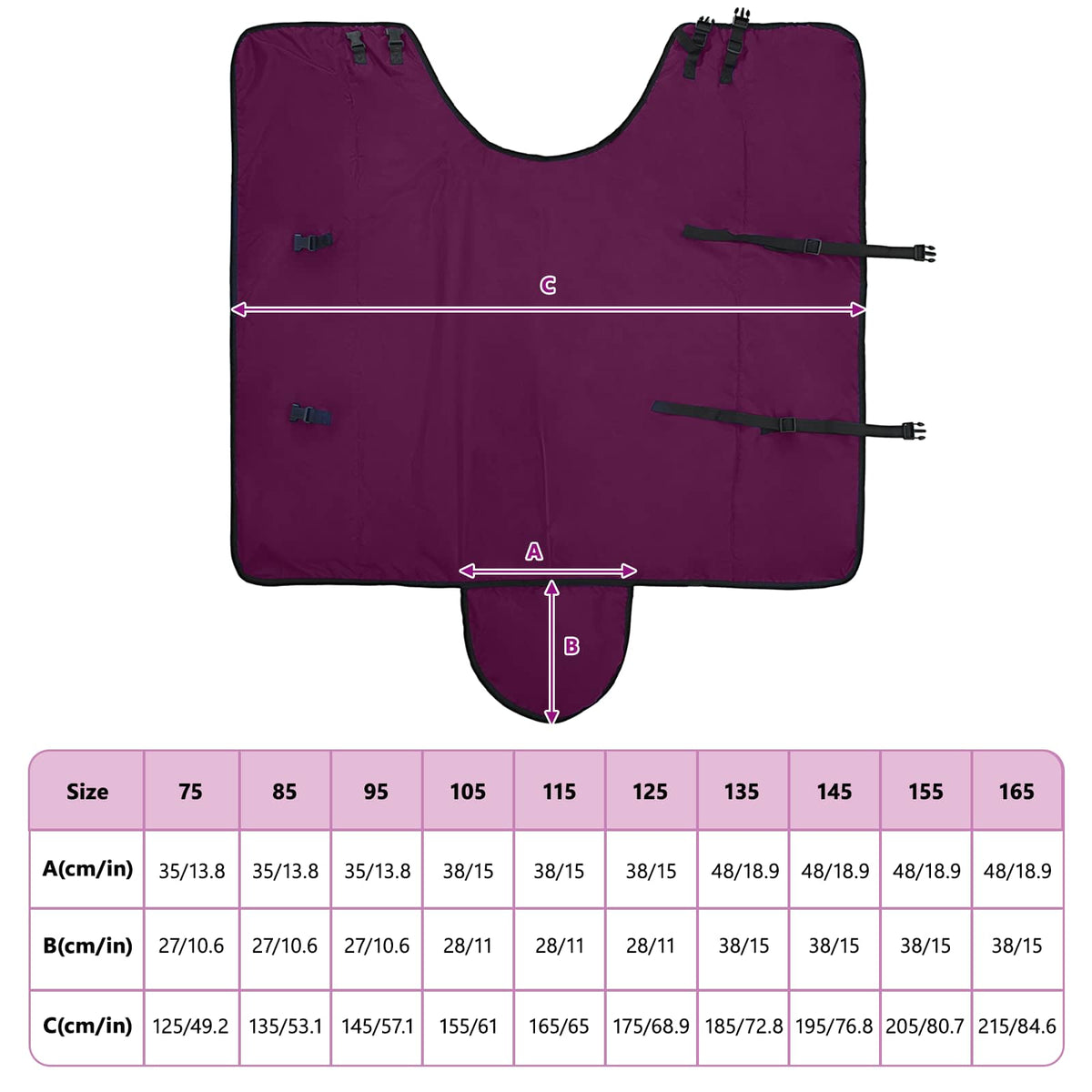 Hestetæppe Fuldt Lilla 85 cm Polyester