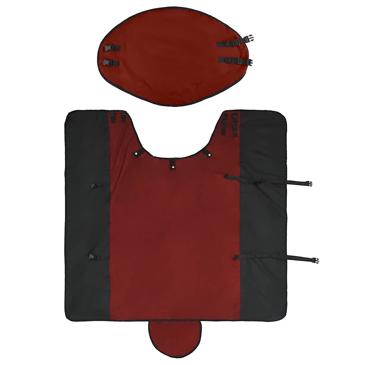 Hestetæppe Bordeaux og Sort 105 cm Polyester