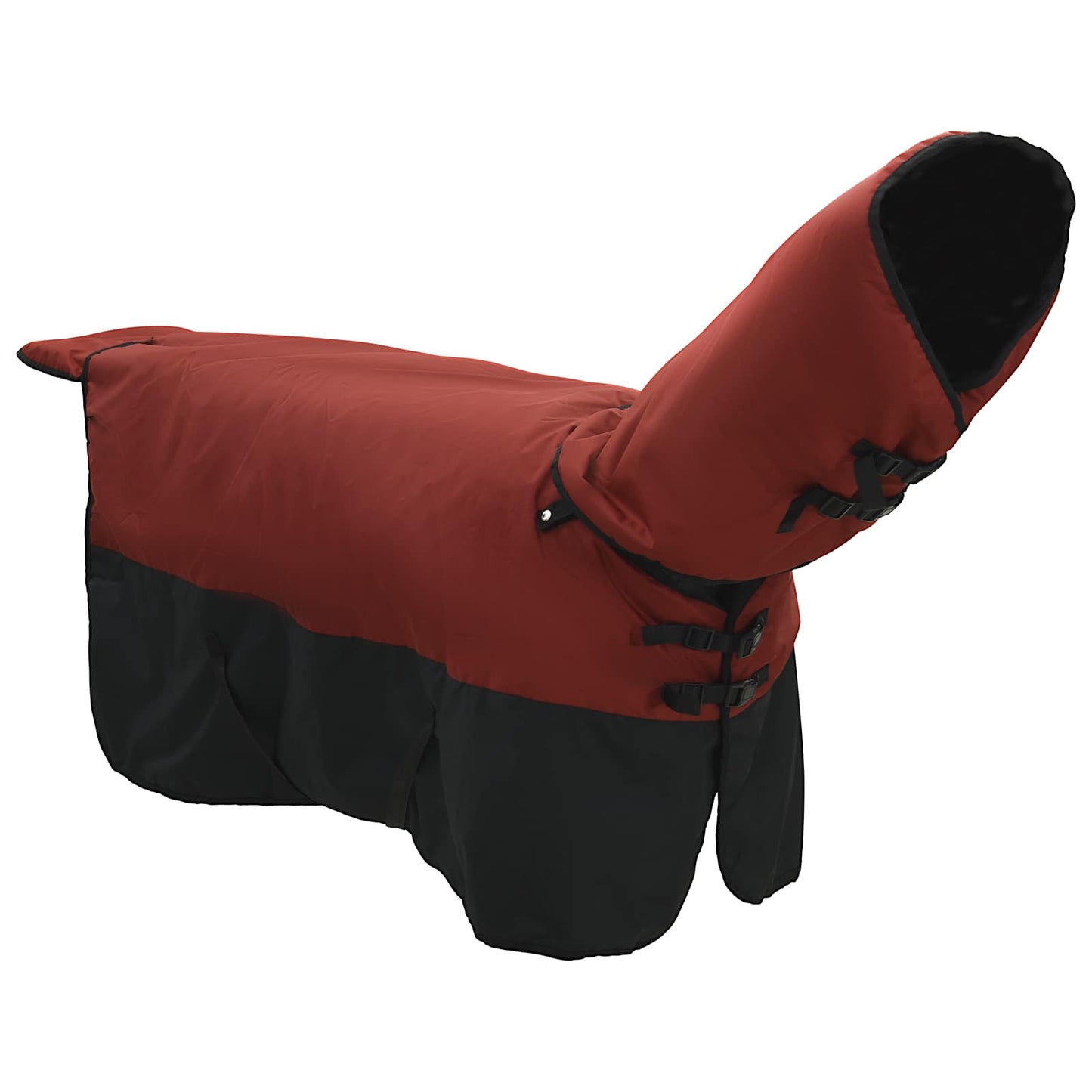 Hestetæppe Bordeaux og Sort 125 cm Polyester