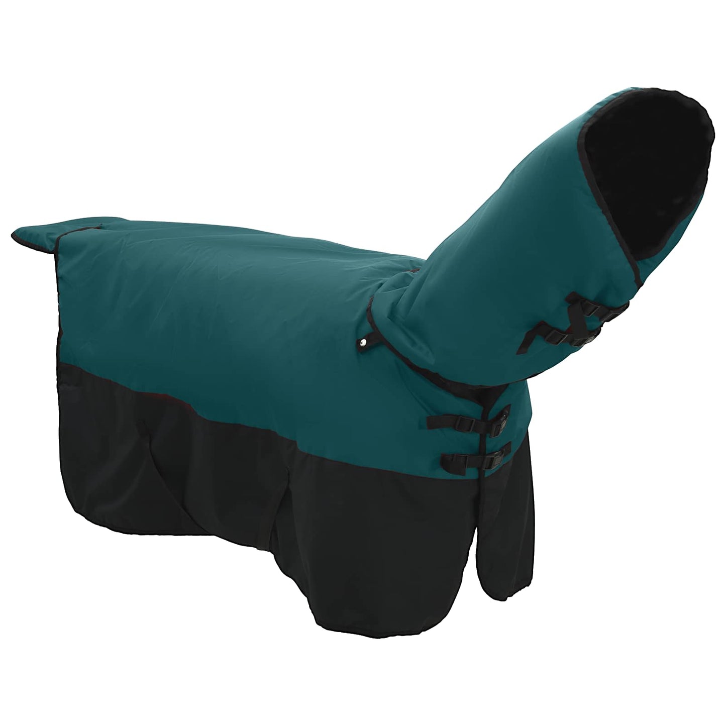 Hestetæppe Mørk Grøn og Sort 145 cm Polyester