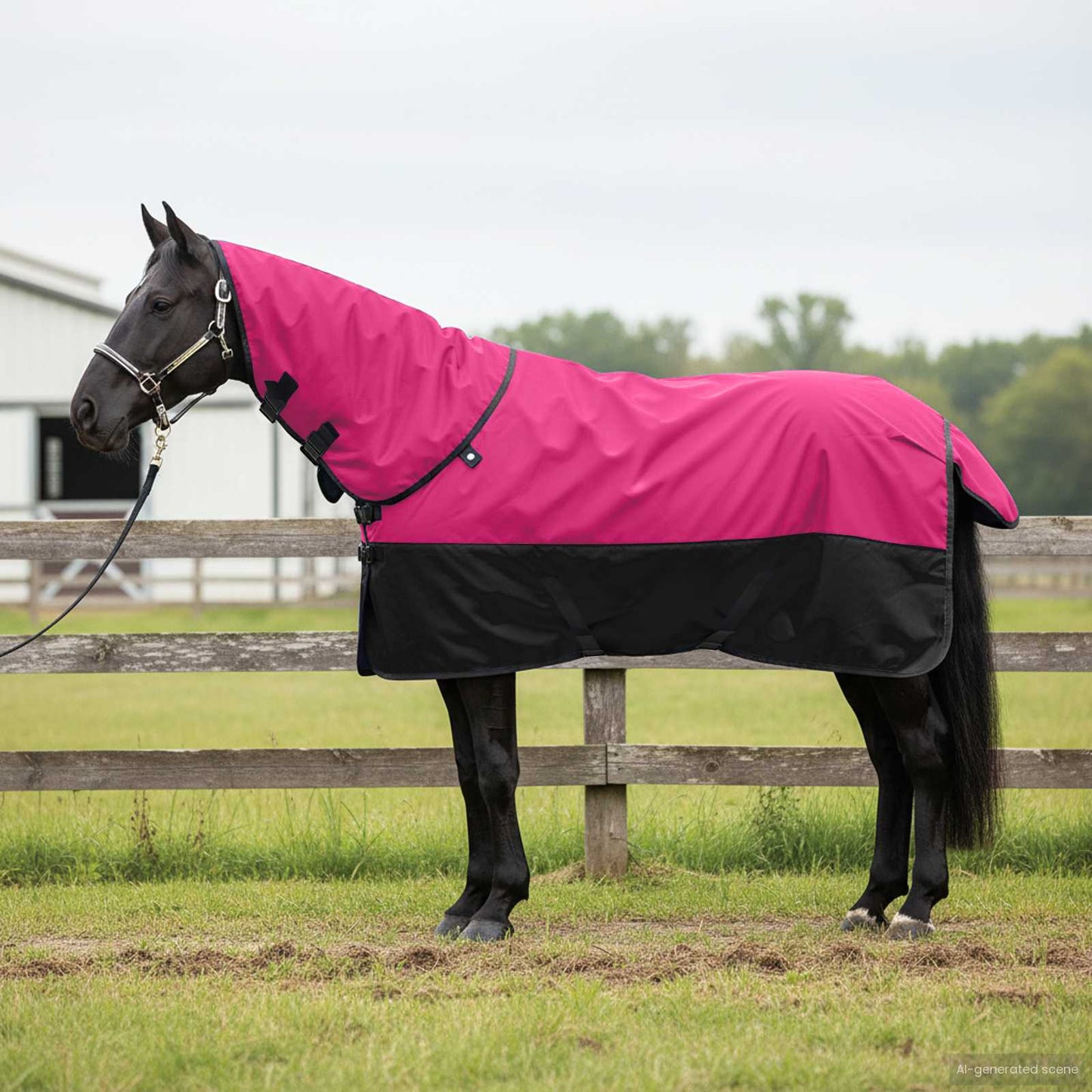 Hestetæppe Pink og Sort 105 cm Polyester