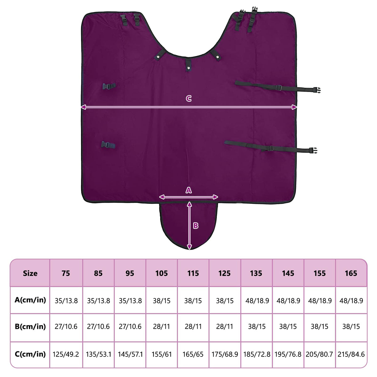 Hestetæppe Fuldt Lilla 105 cm Polyester
