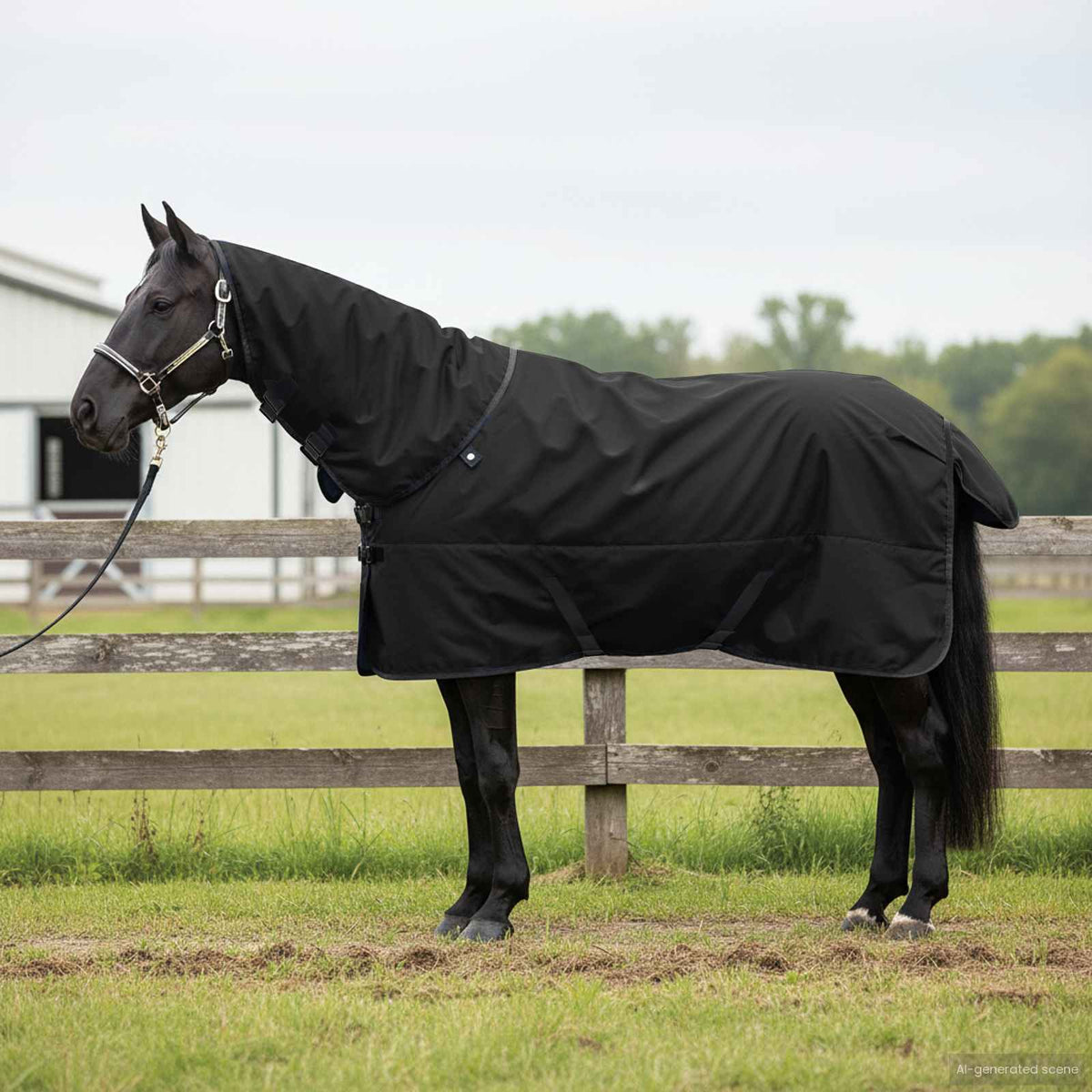 Hestetæppe Fuldt Sort 125 cm Polyester
