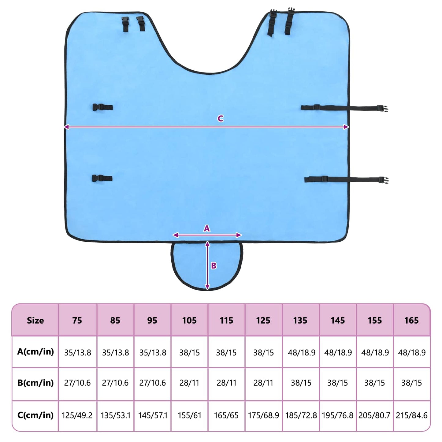 Hestetæppe Fuldt aqua 105 cm Polyester Fleece
