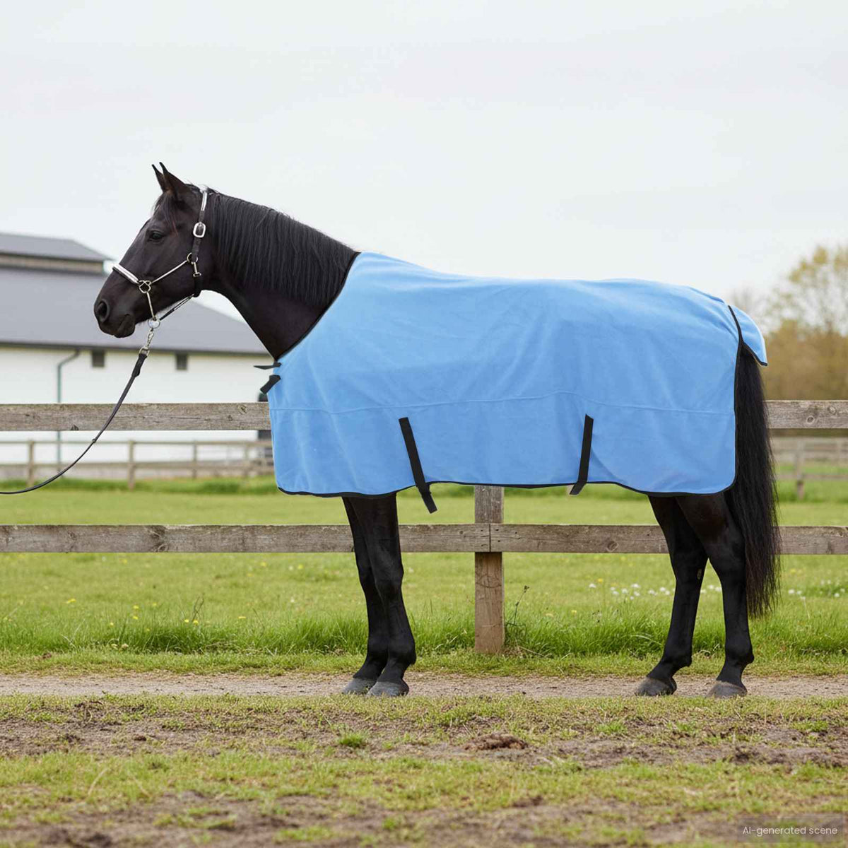 Hestetæppe Fuldt aqua 145 cm Polyester Fleece