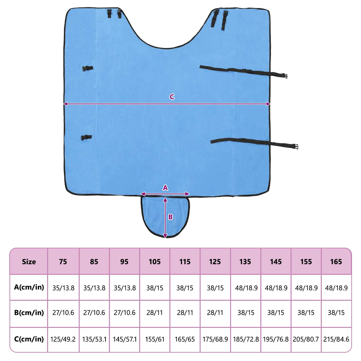 Hestetæppe Fuldt aqua 145 cm Polyester Fleece