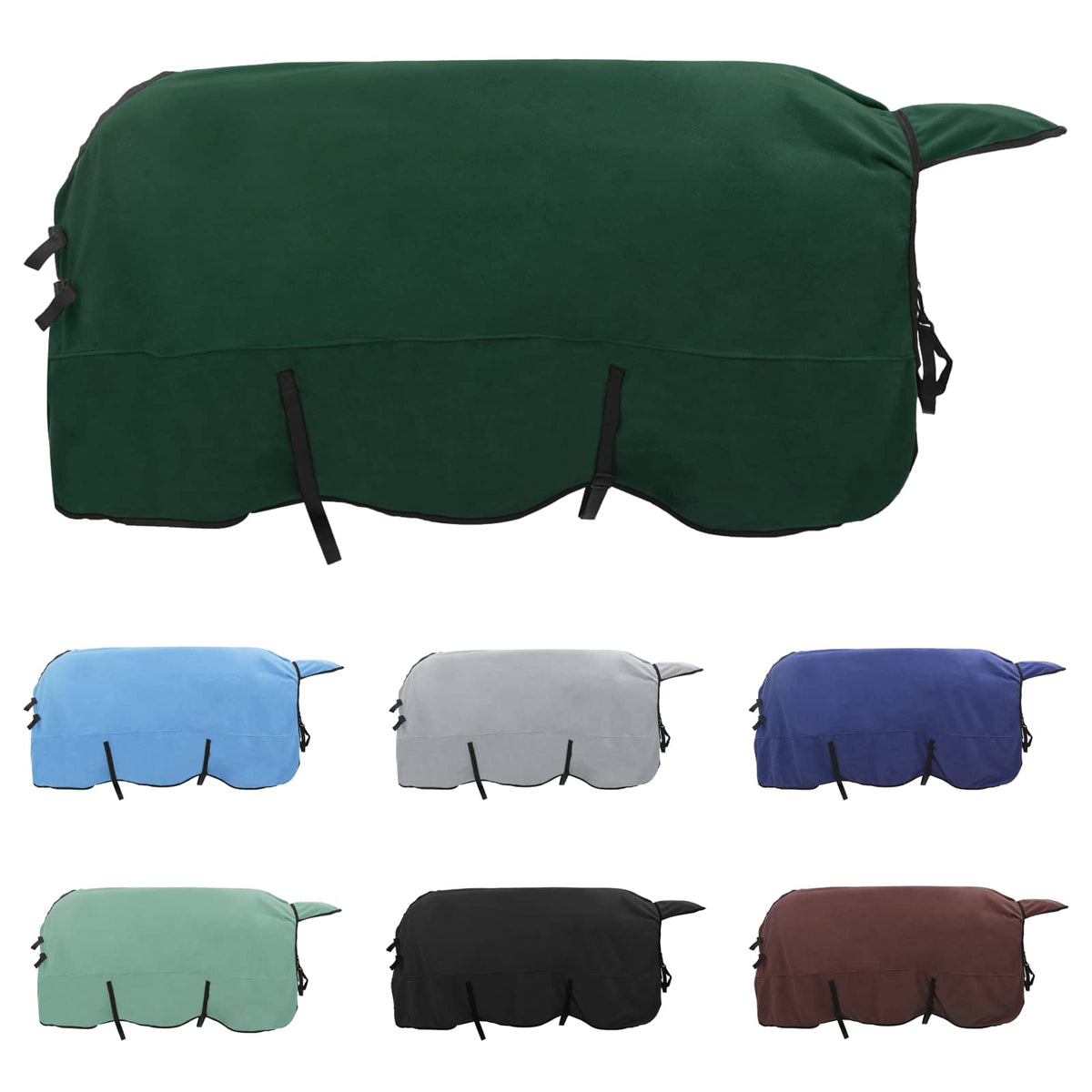 Hestetæppe Mørkegrøn 155 cm Polyester Fleece