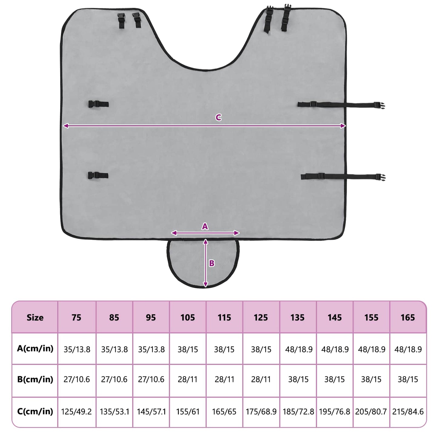 Hestetæppe Lysegrå og pink 115 cm Polyester Fleece