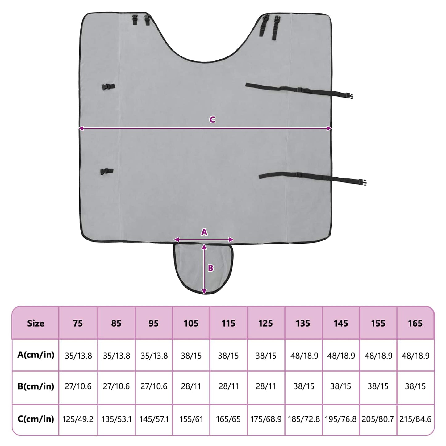 Hestetæppe Lysegrå og pink 145 cm Polyester Fleece