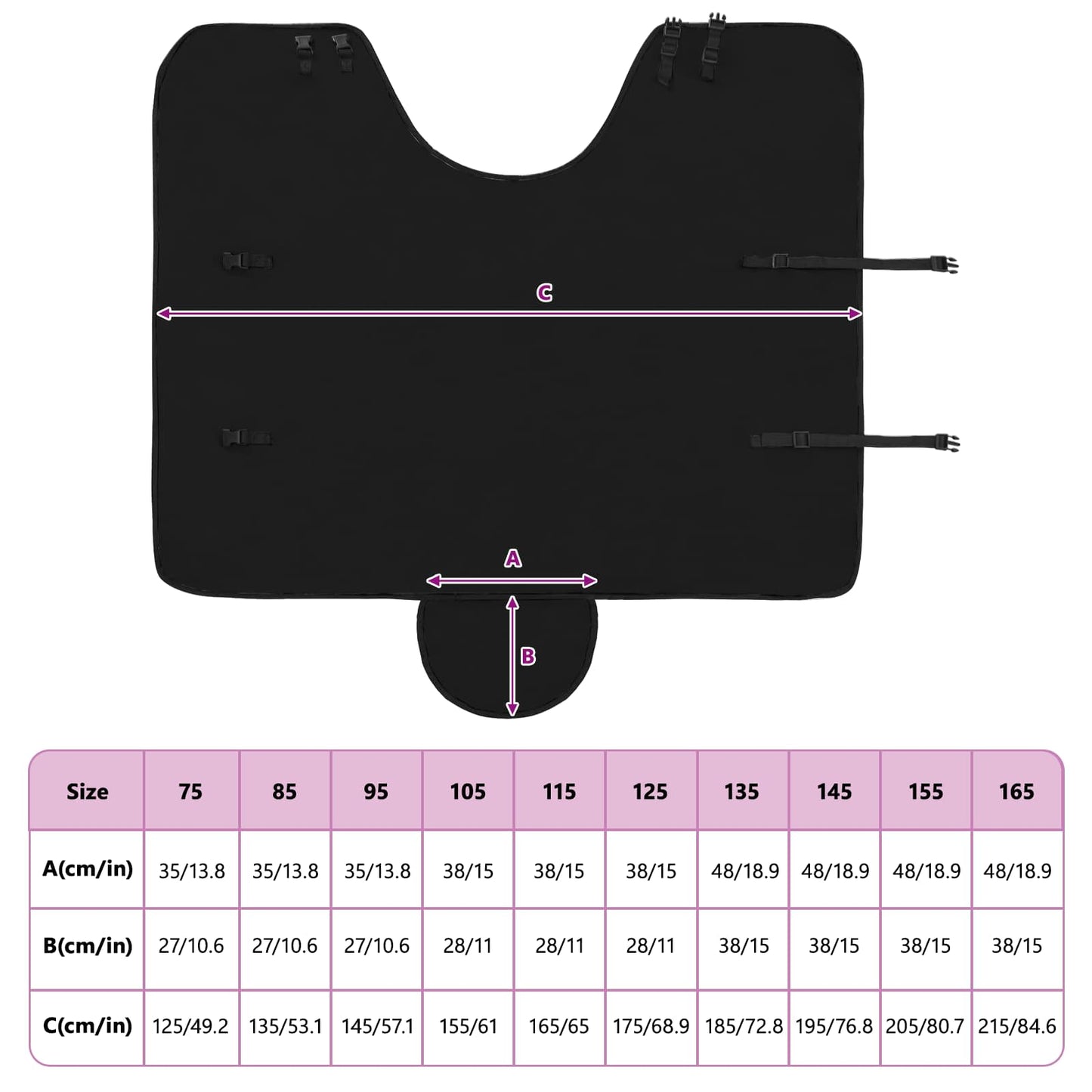 Hestetæppe Sort 85 cm Polyester Fleece