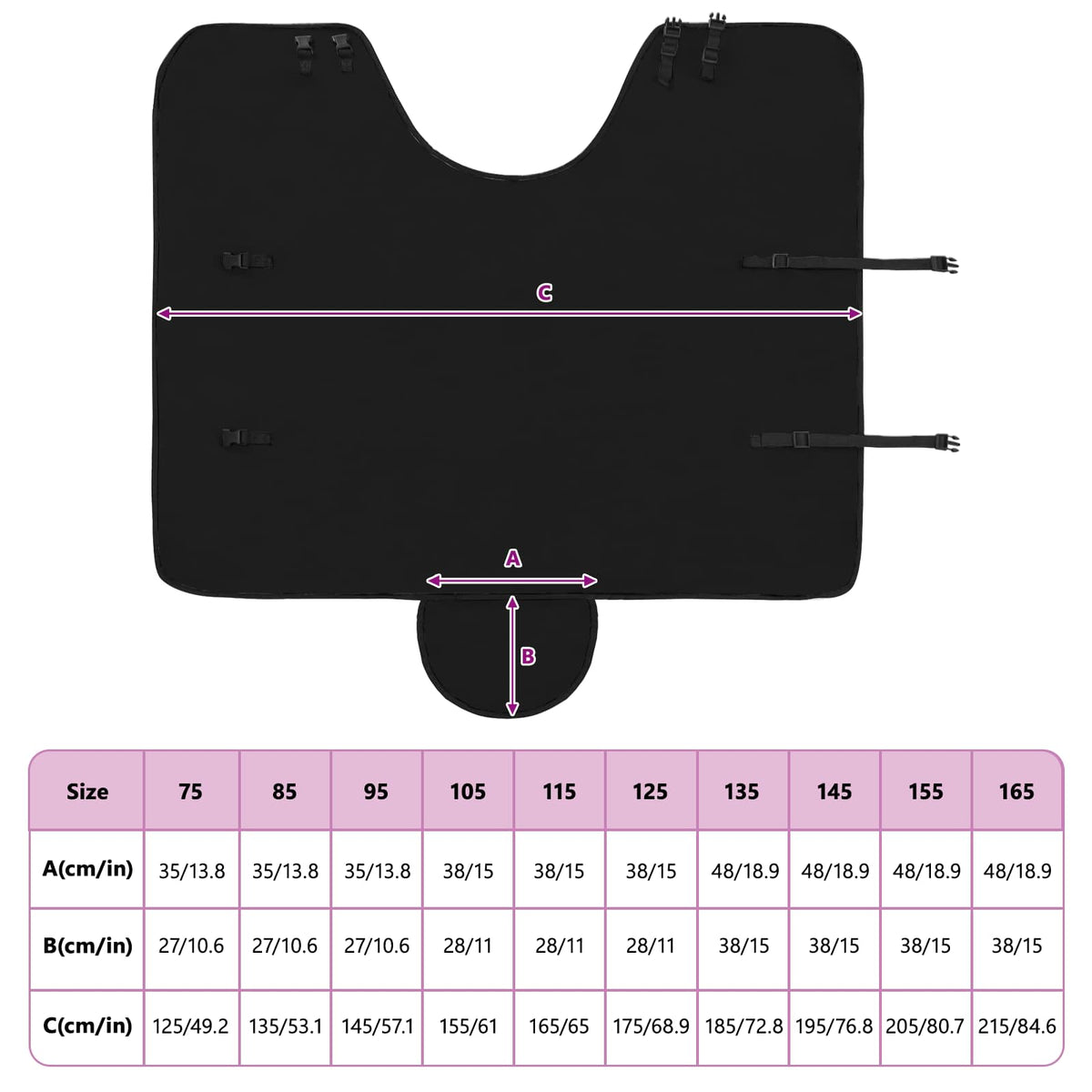 Hestetæppe Sort 105 cm Polyester Fleece