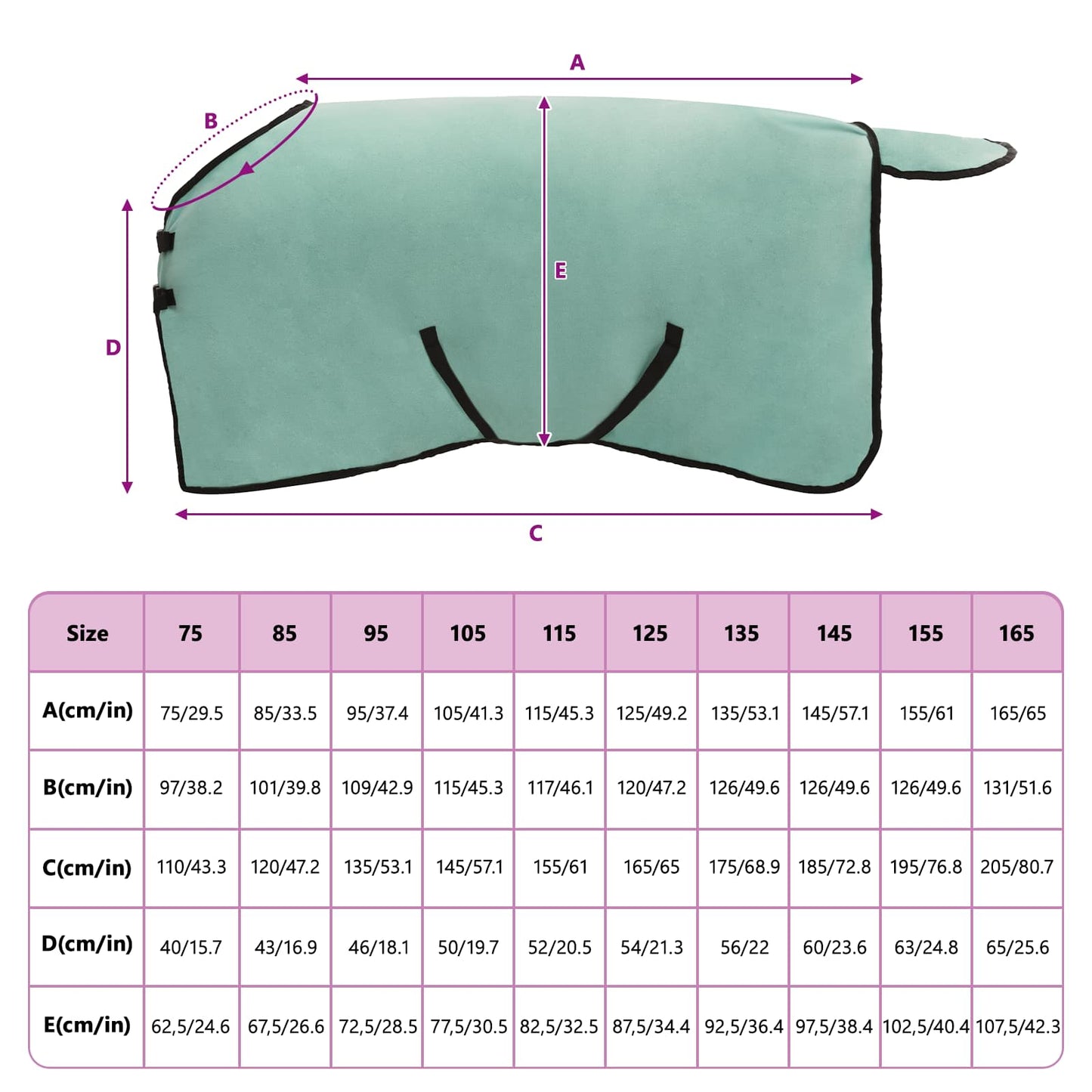 Hestetæppe Speciel grøn 95 cm Polyester Fleece