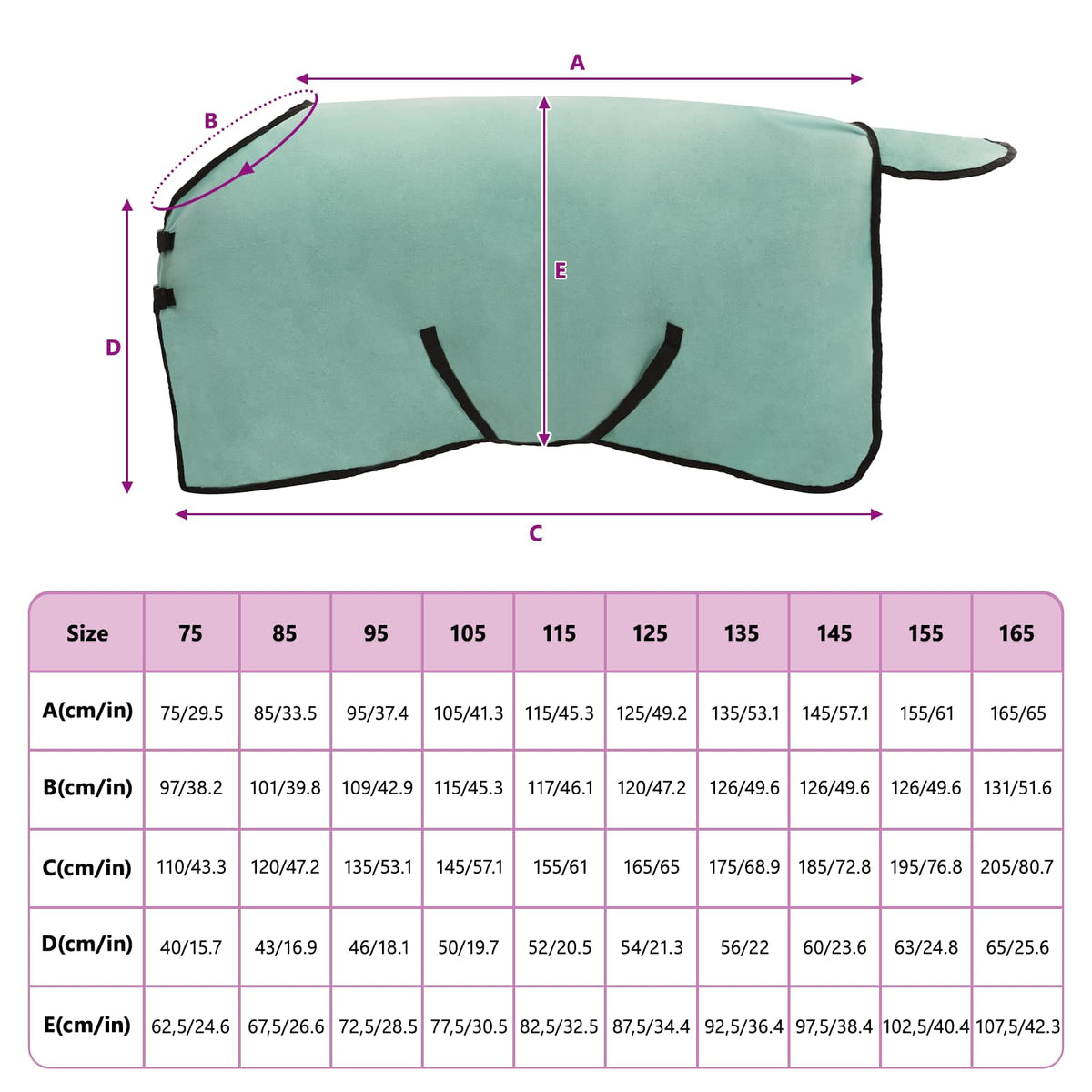 Hestetæppe Speciel grøn 105 cm Polyester Fleece
