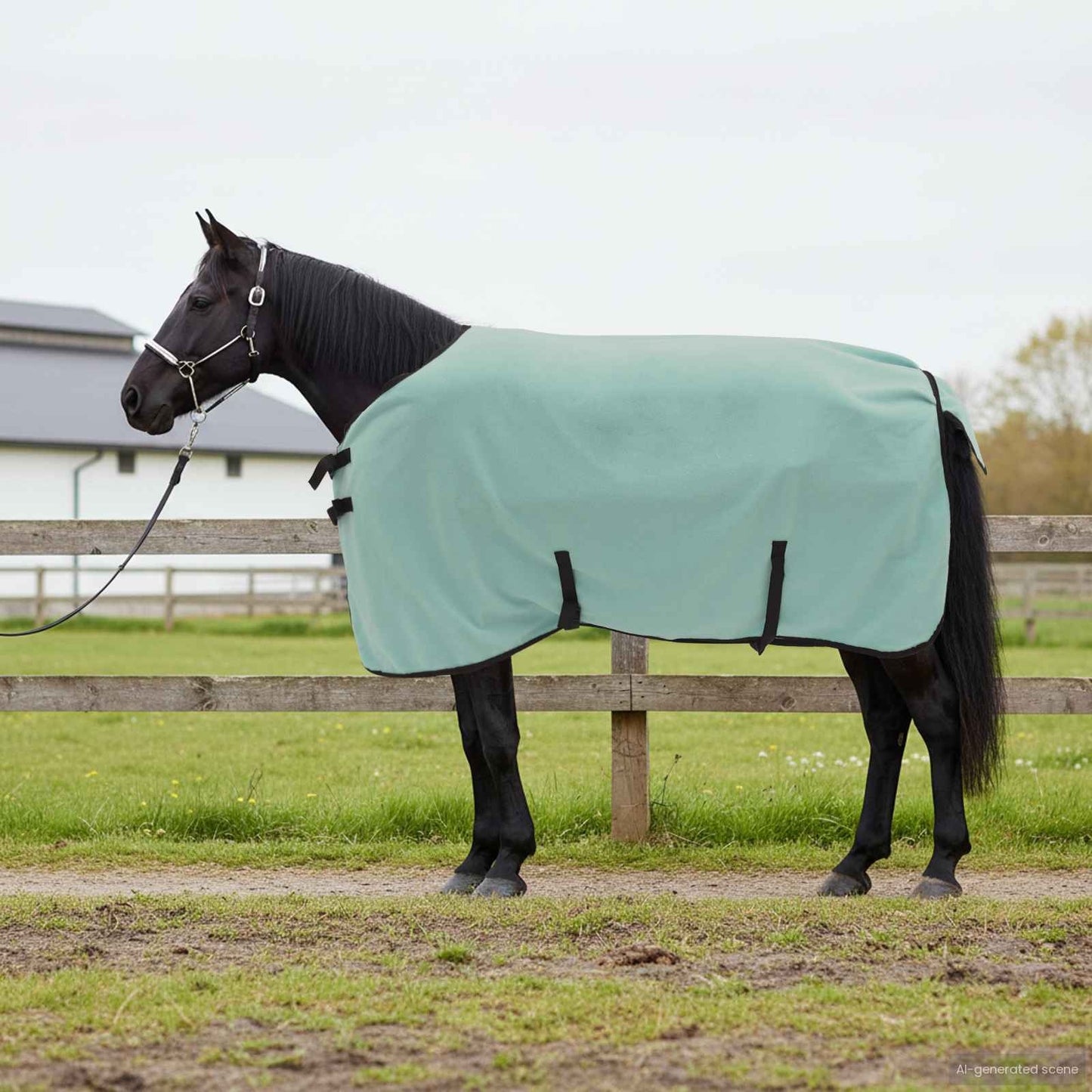 Hestetæppe Speciel grøn 115 cm Polyester Fleece