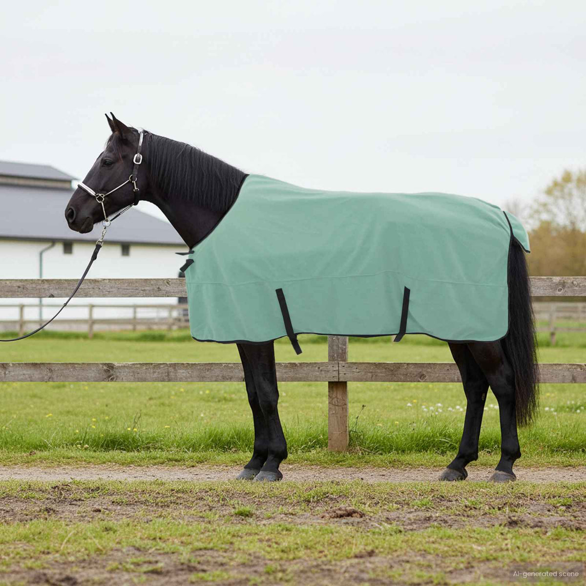 Hestetæppe Speciel grøn 135 cm Polyester Fleece