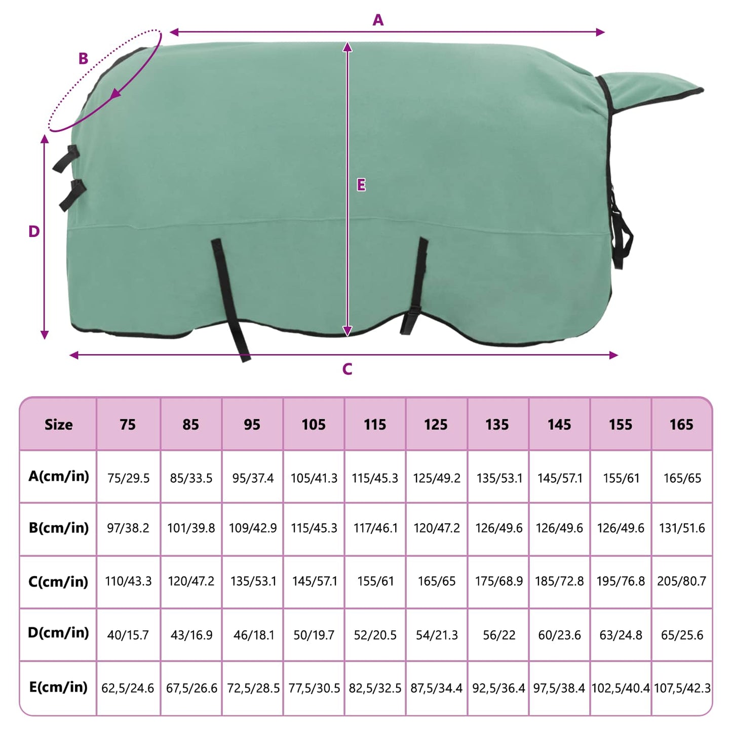 Hestetæppe Speciel grøn 145 cm Polyester Fleece