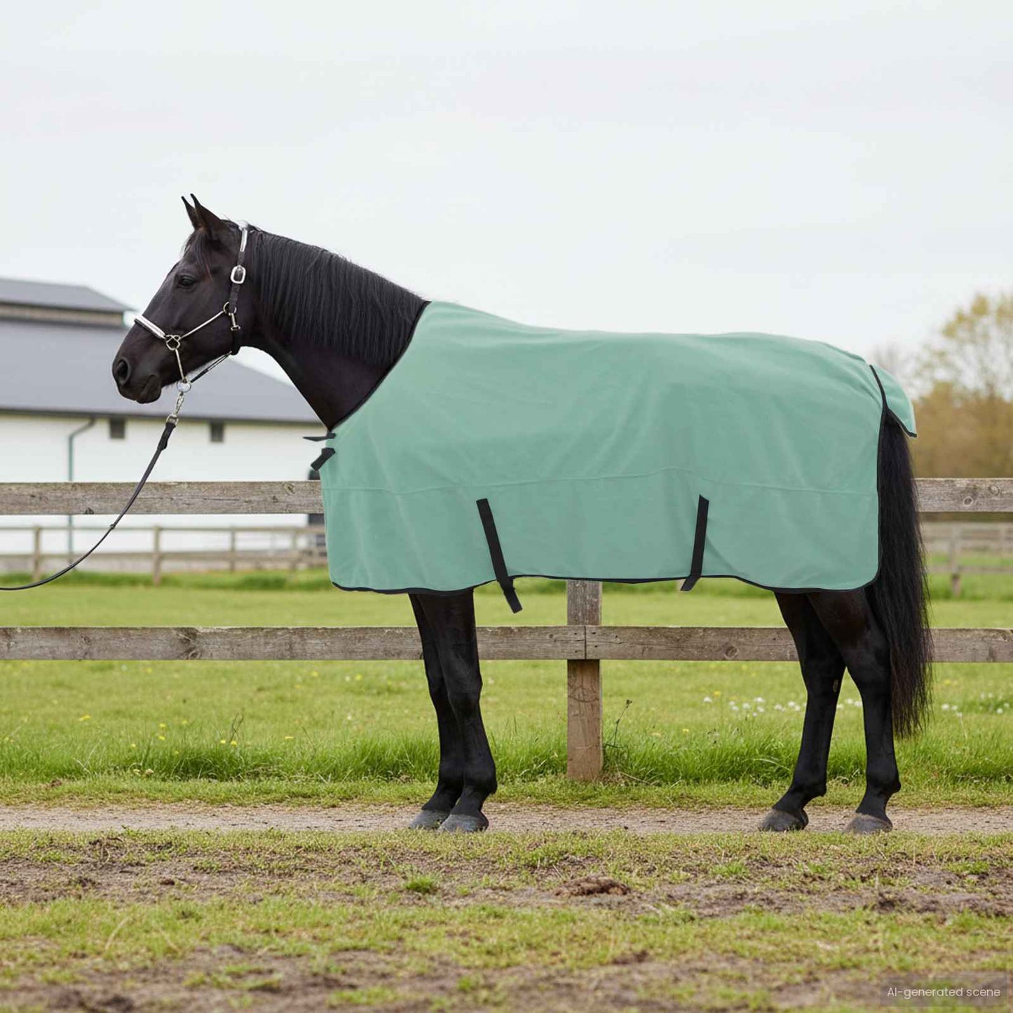 Hestetæppe Speciel grøn 165 cm Polyester Fleece