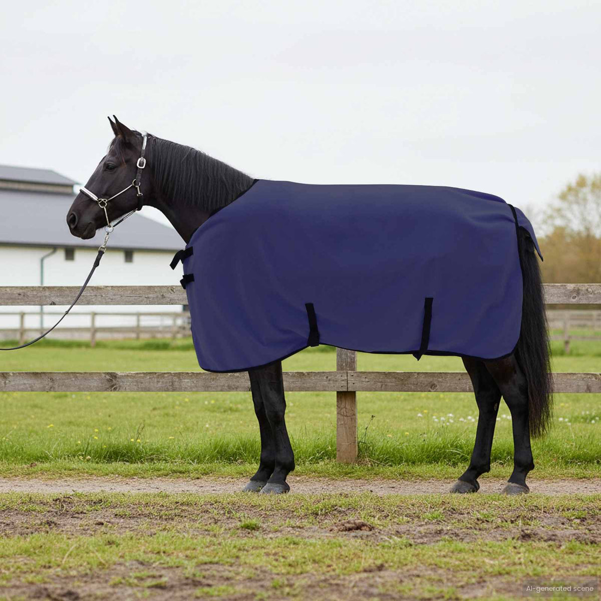 Hestetæppe Mørkeblå 105 cm Polyester Fleece