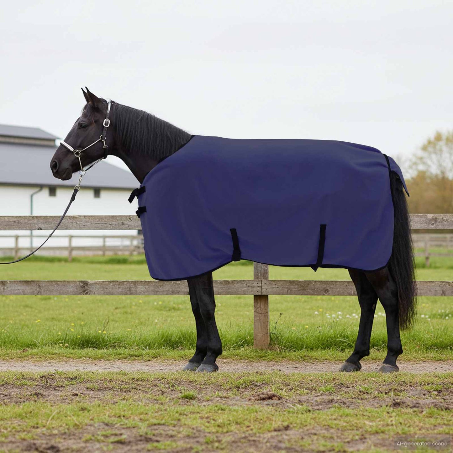 Hestetæppe Mørkeblå 115 cm Polyester Fleece