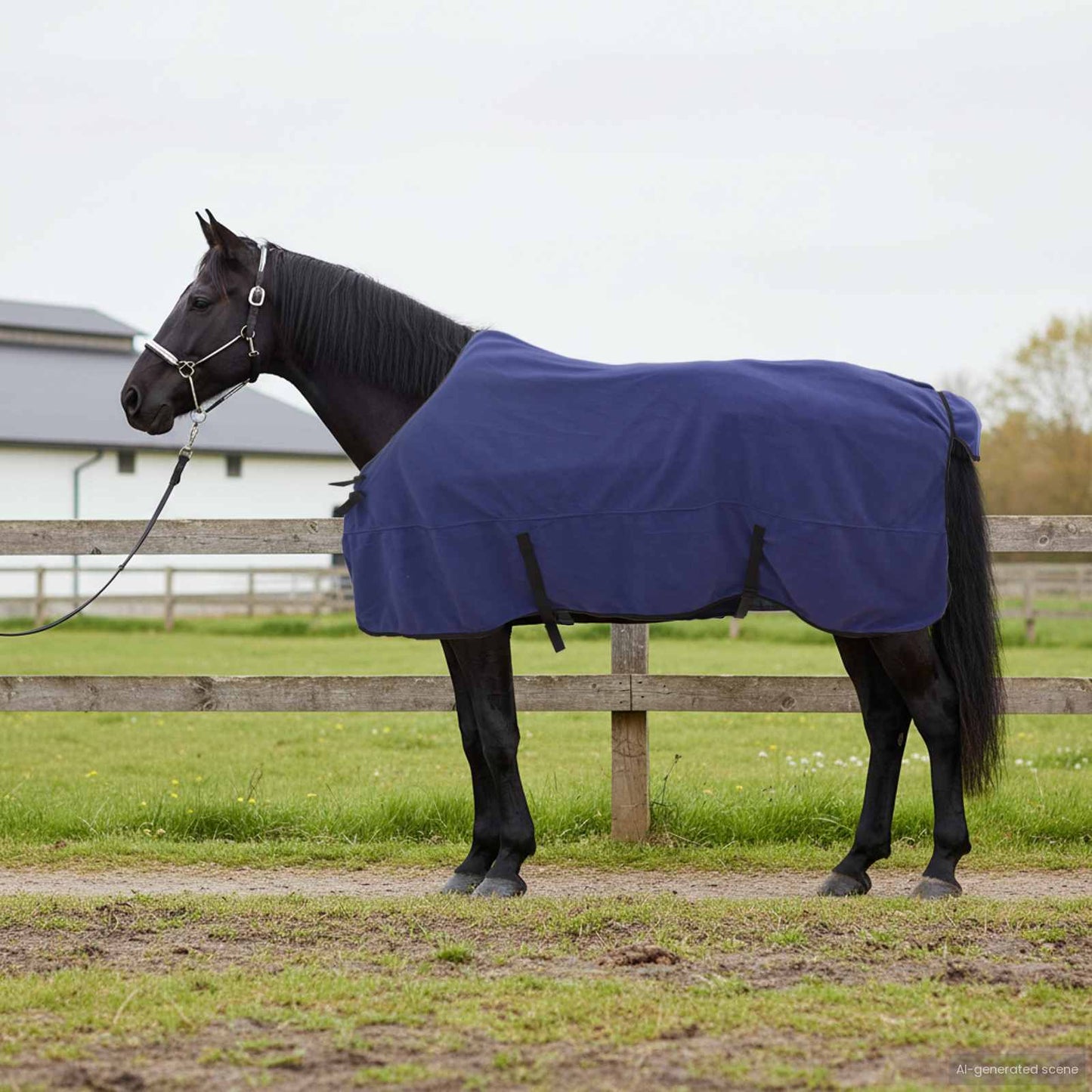 Hestetæppe Mørkeblå 155 cm Polyester Fleece