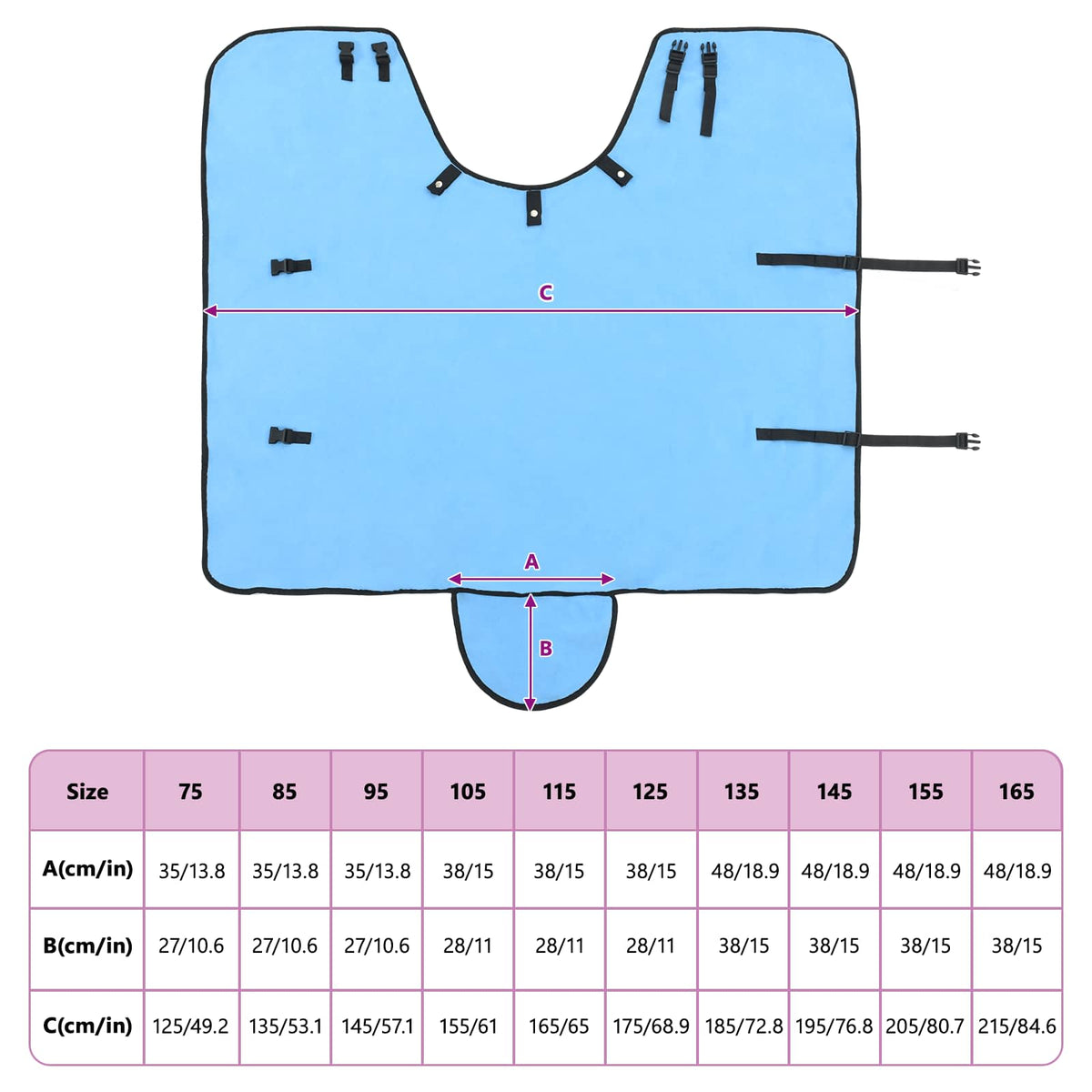 Hestetæppe Fuldt aqua 115 cm Polyester Fleece