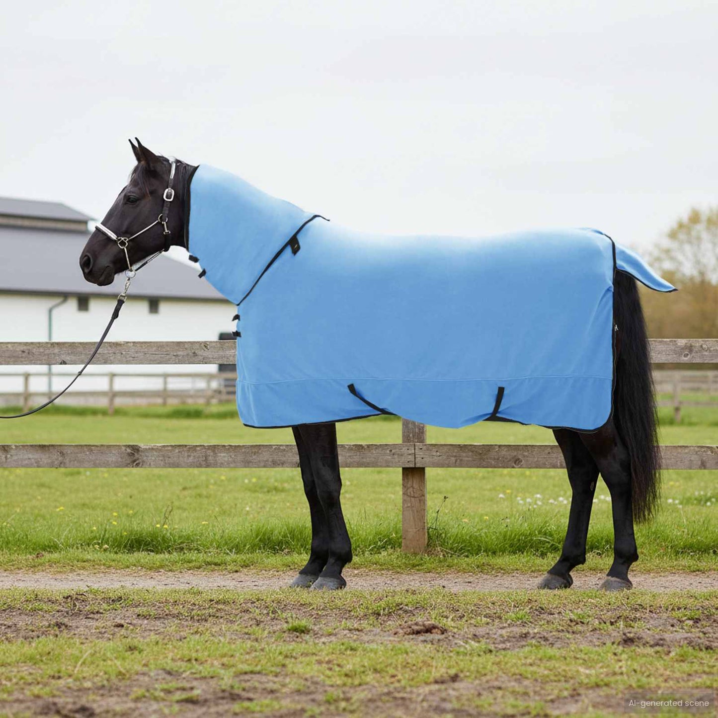 Hestetæppe Fuldt aqua 145 cm Polyester Fleece