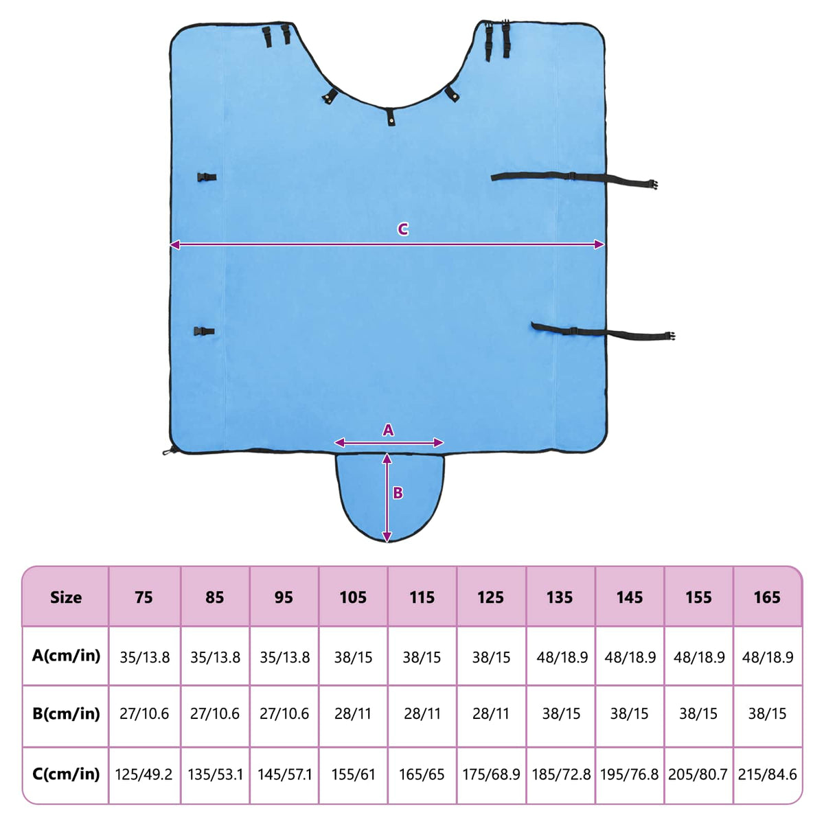 Hestetæppe Fuldt aqua 145 cm Polyester Fleece