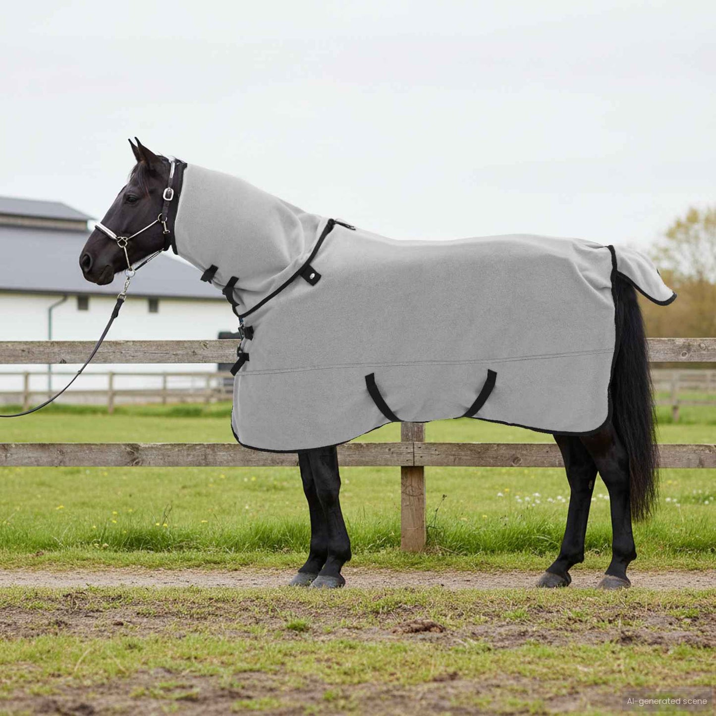 Hestetæppe Lysegrå og pink 145 cm Polyester Fleece