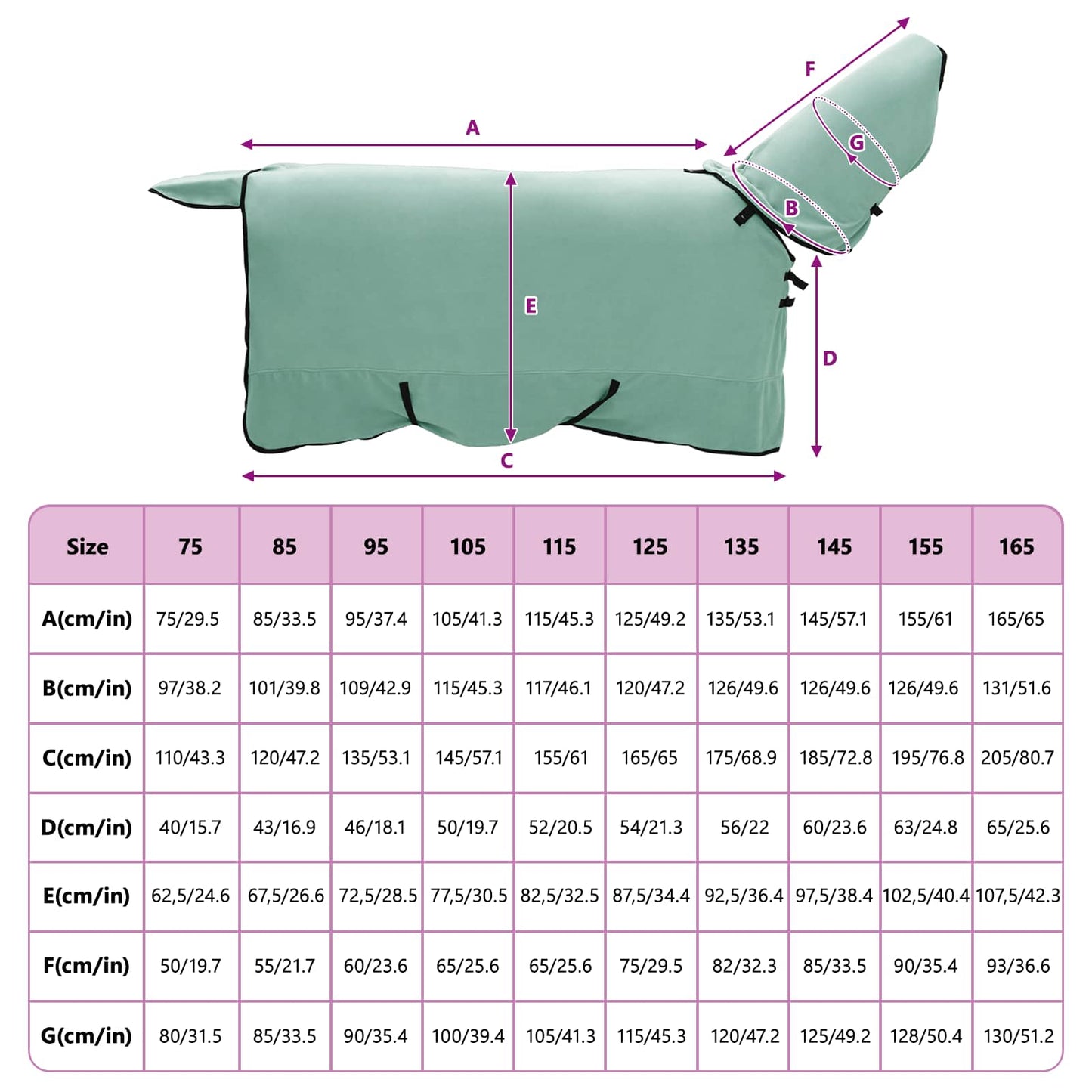 Hestetæppe Speciel grøn 135 cm Polyester Fleece