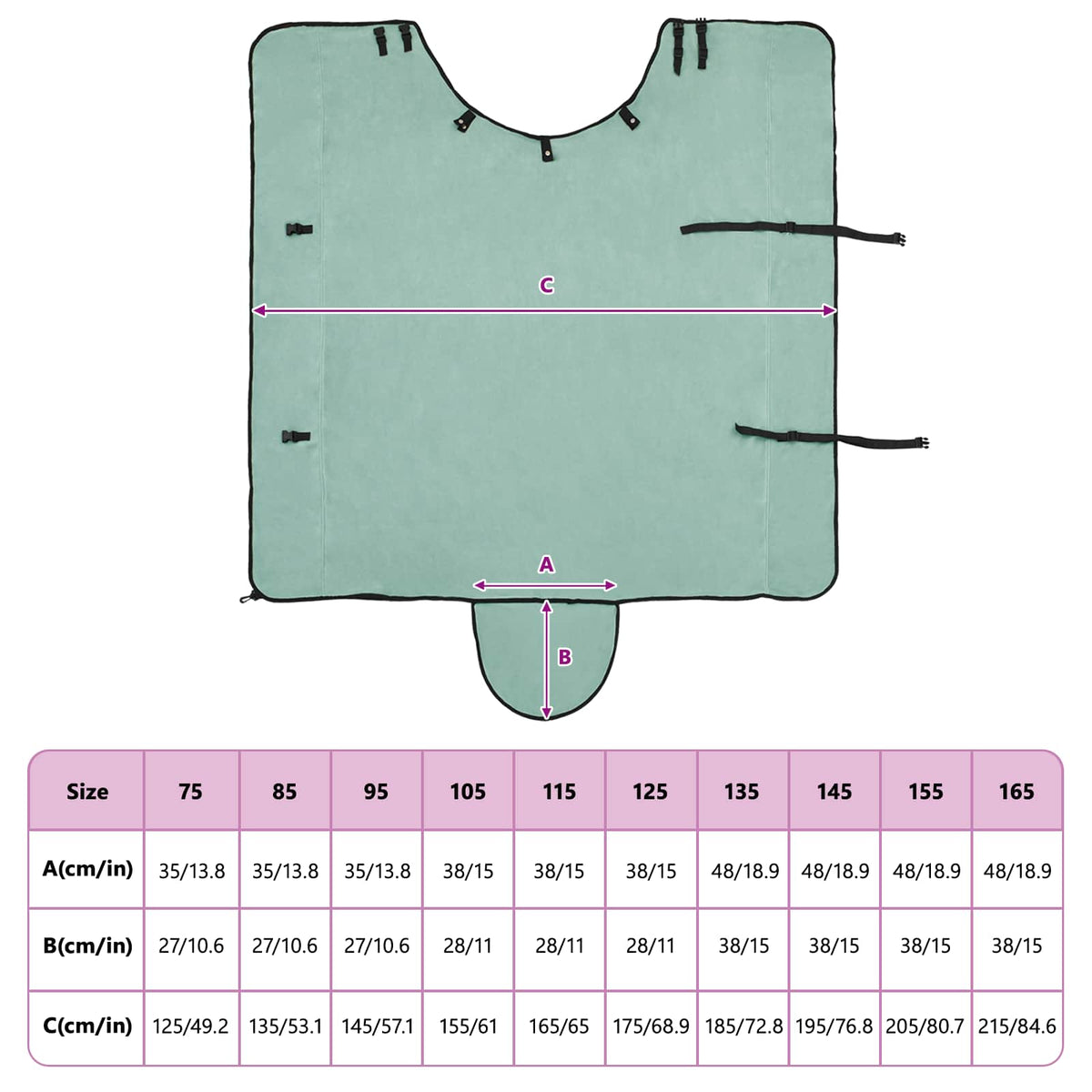 Hestetæppe Speciel grøn 135 cm Polyester Fleece