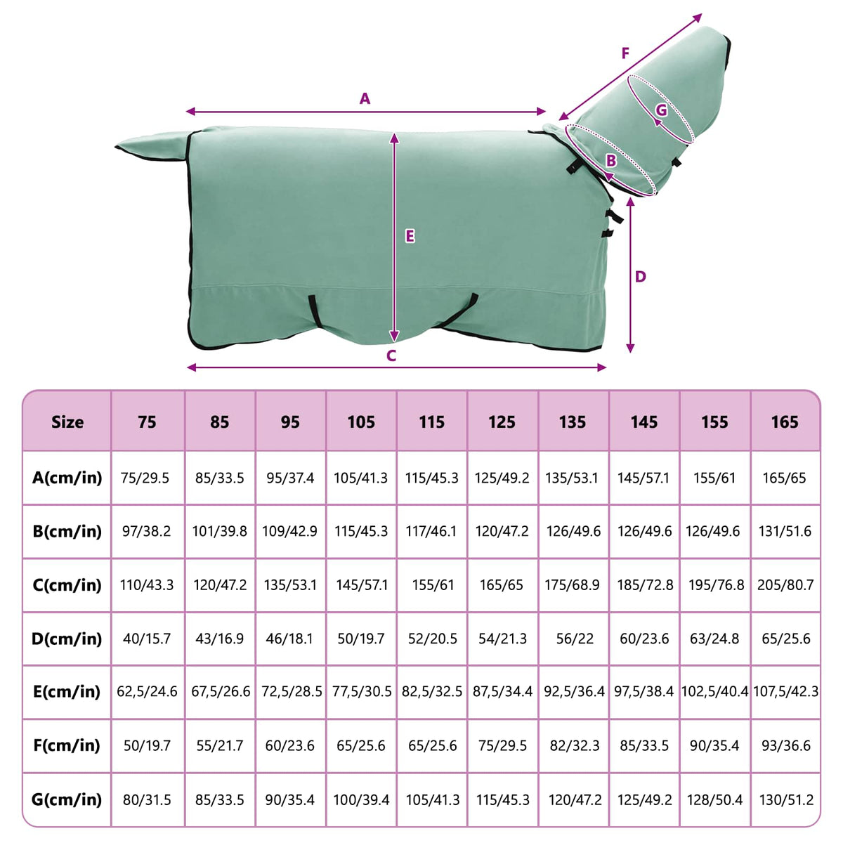 Hestetæppe Speciel grøn 145 cm Polyester Fleece