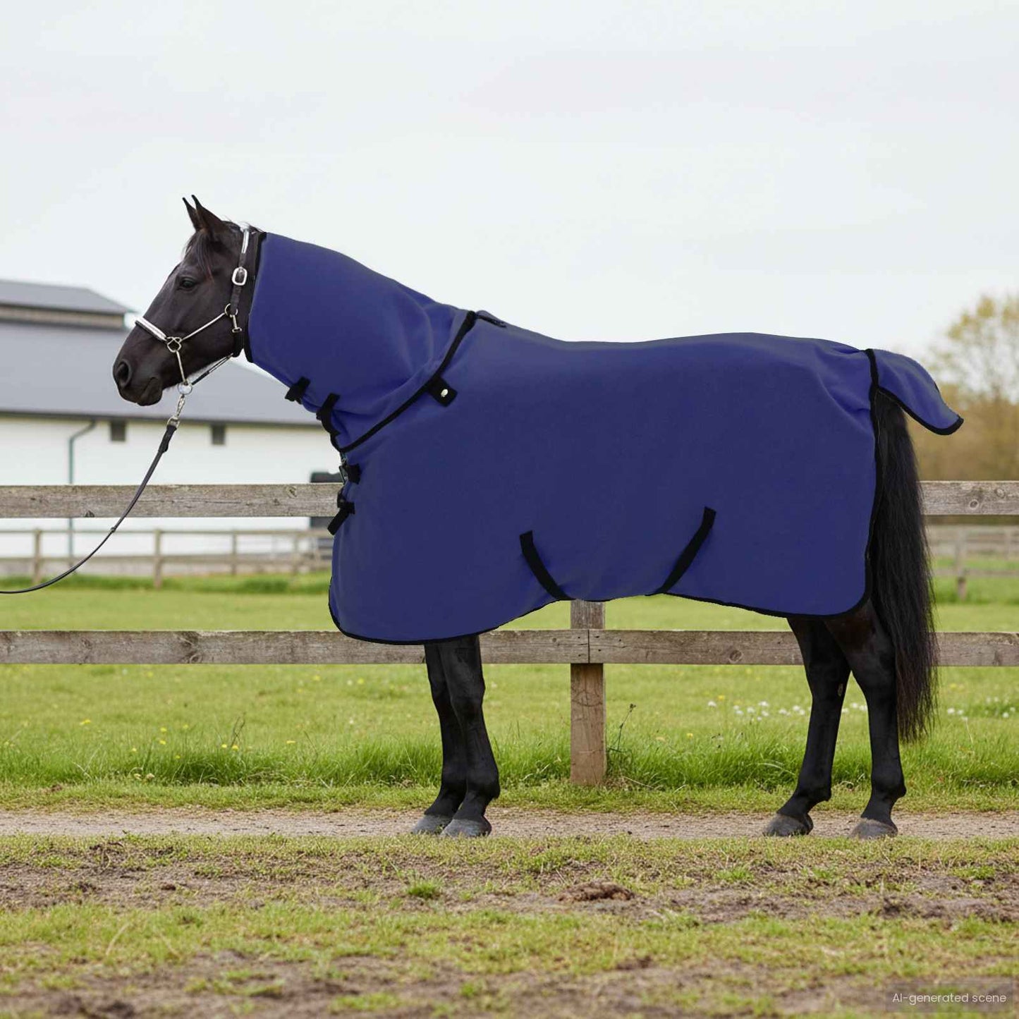 Hestetæppe Mørkeblå 75 cm Polyester Fleece