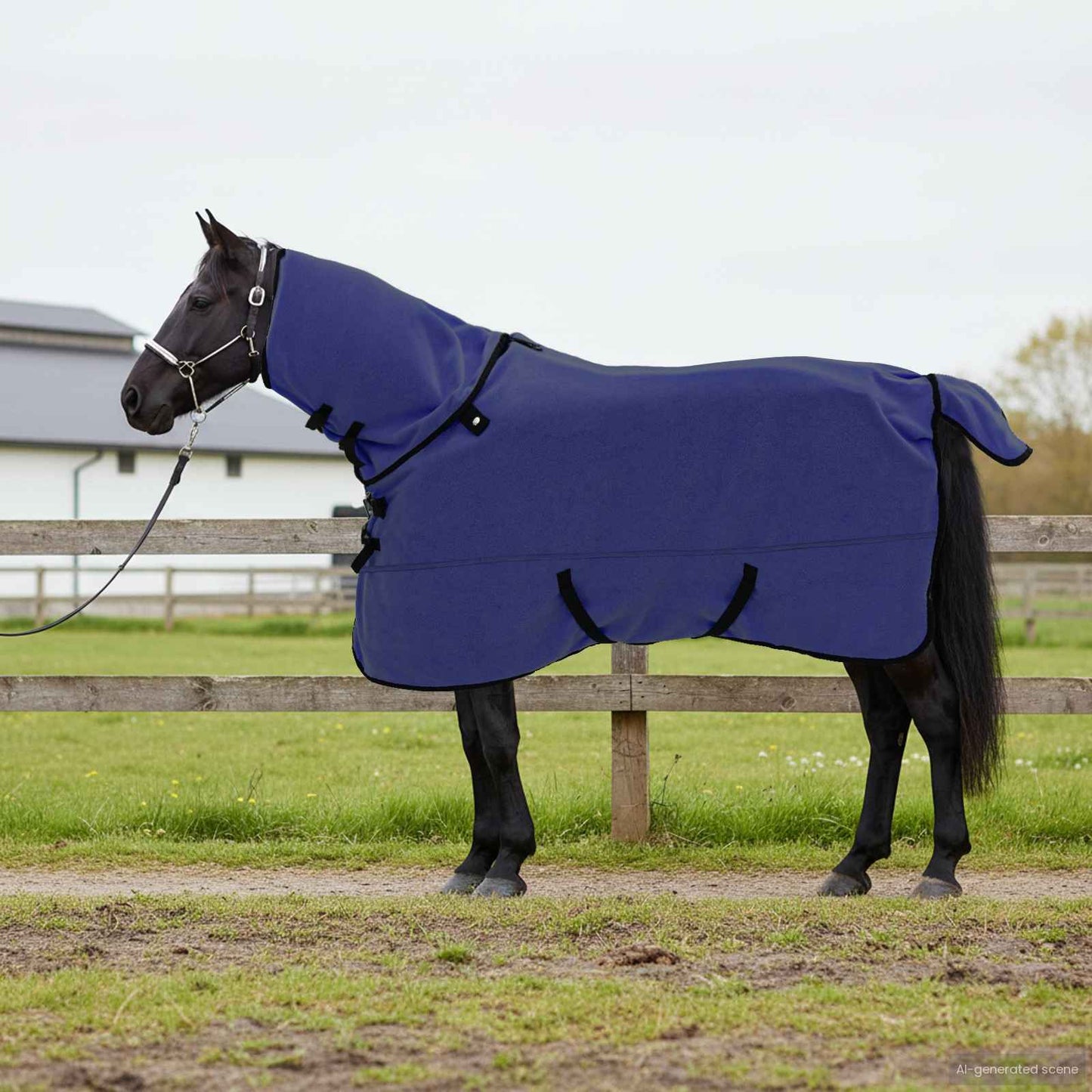 Hestetæppe Mørkeblå 155 cm Polyester Fleece