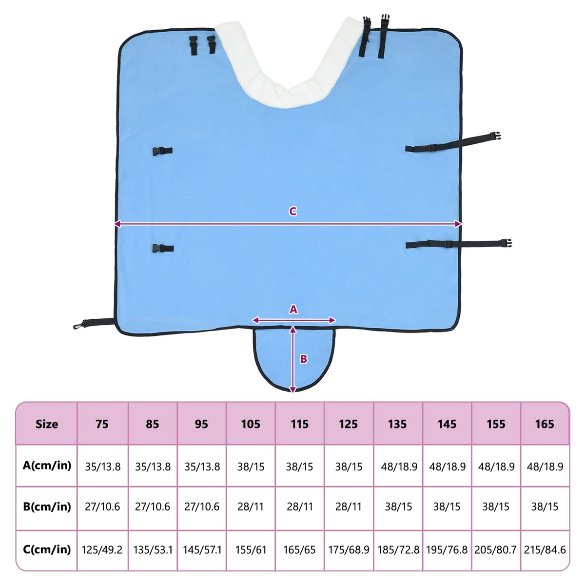Hestetæppe Fuldt aqua 95 cm Polar fleece