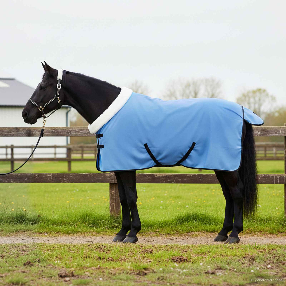 Hestetæppe Fuldt aqua 105 cm Polar fleece