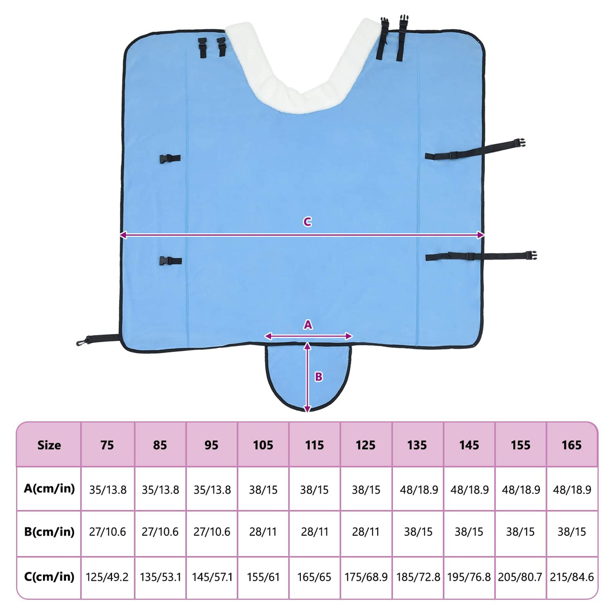 Hestetæppe Fuldt aqua 125 cm Polar fleece