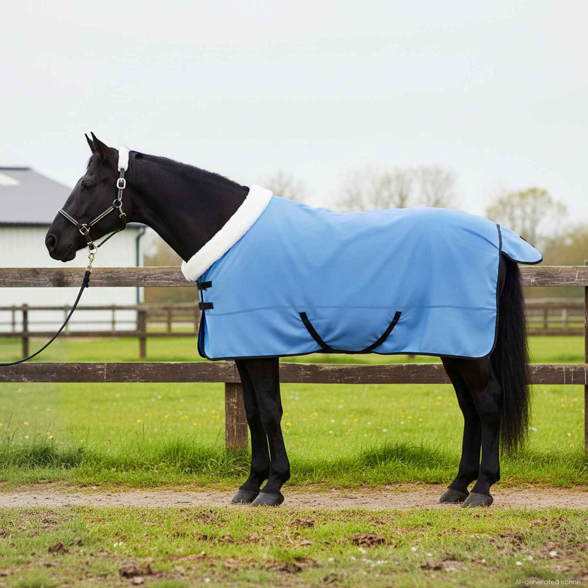 Hestetæppe Fuldt aqua 135 cm Polar fleece