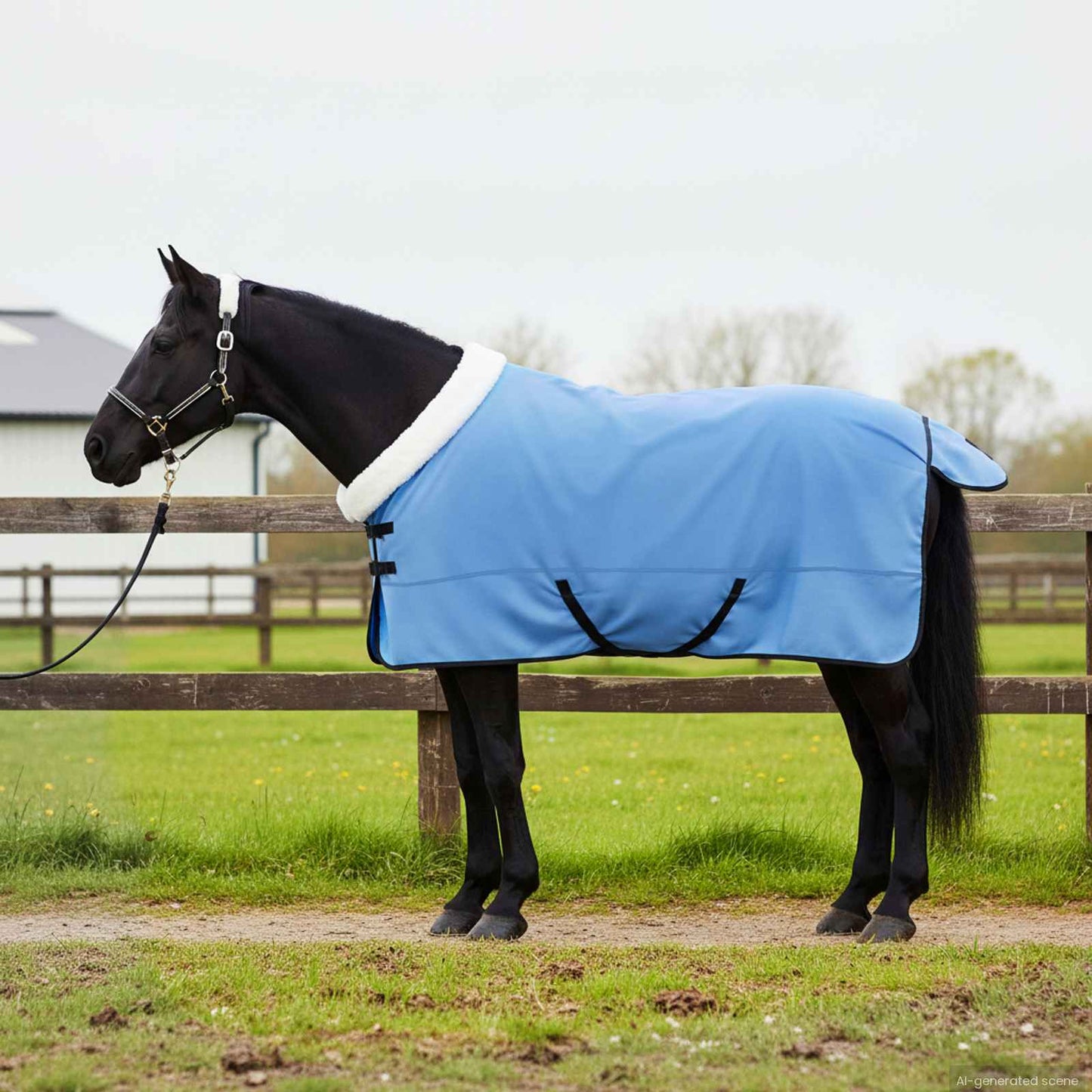 Hestetæppe Fuldt aqua 165 cm Polar fleece