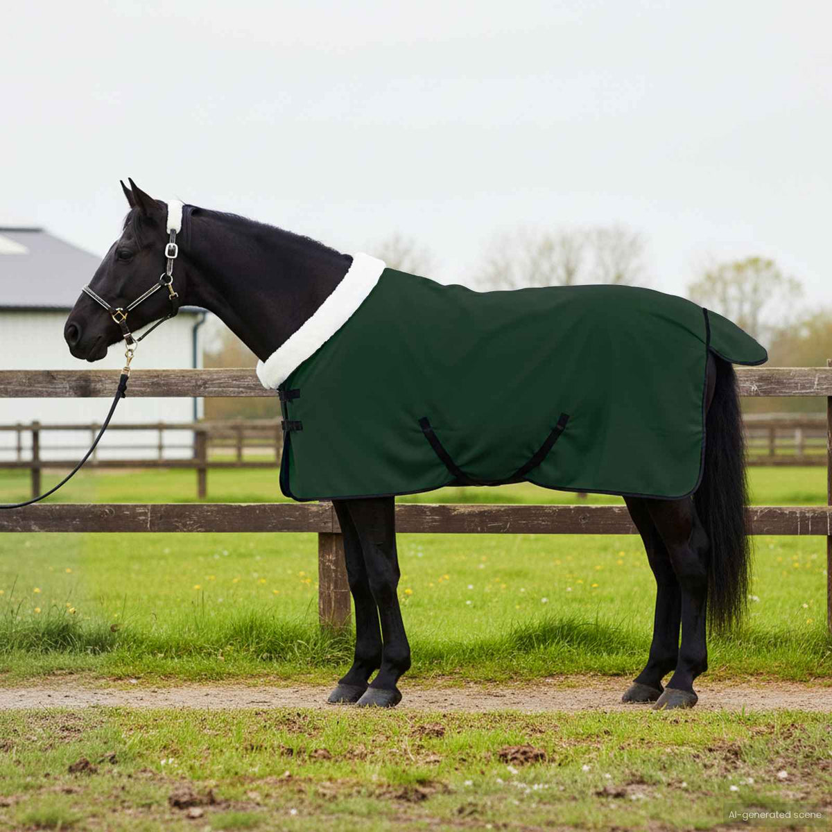 Hestetæppe Mørkegrøn 105 cm Polar fleece