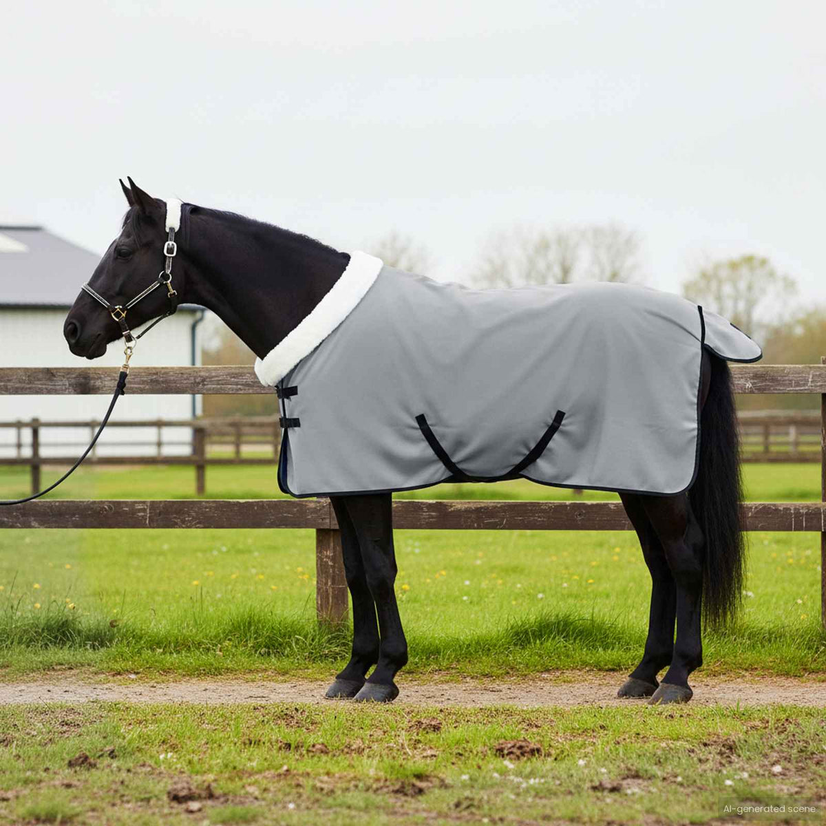 Hestetæppe Lys Grå 115 cm Polar fleece