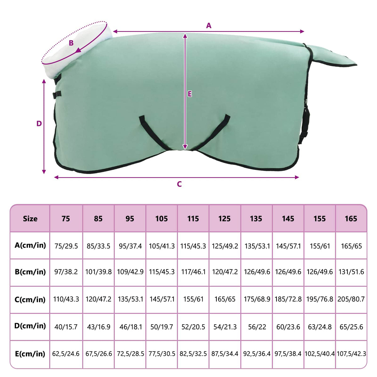 Hestetæppe Speciel grøn 75 cm Polar fleece