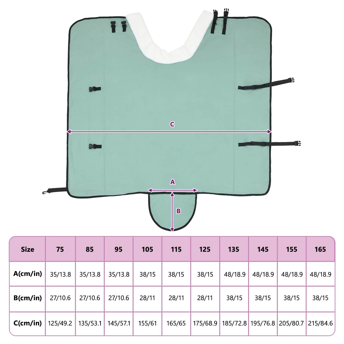 Hestetæppe Speciel grøn 135 cm Polar fleece